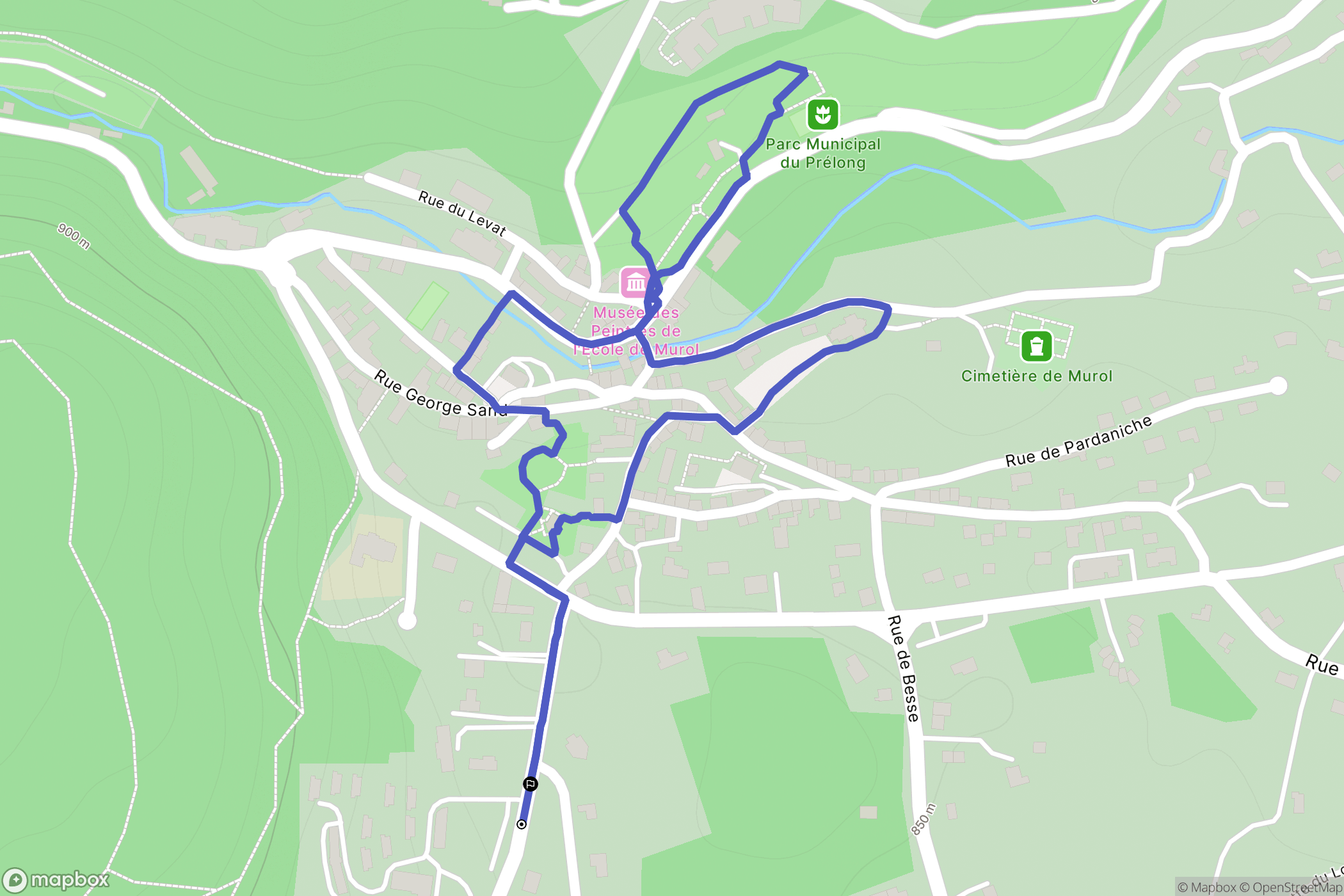 Murol : carte du parcours de randonnée - France