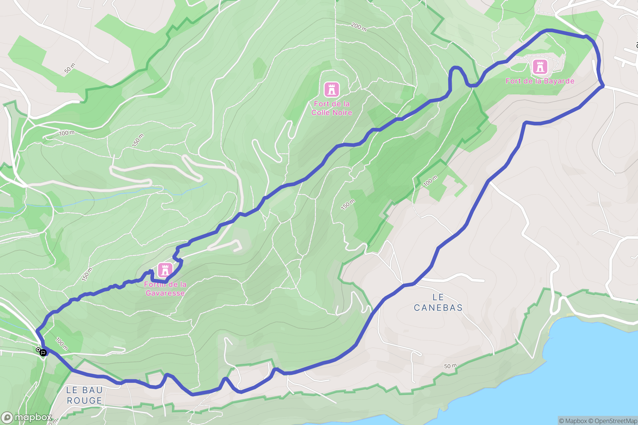 Carqueiranne : carte du parcours de randonnée - France