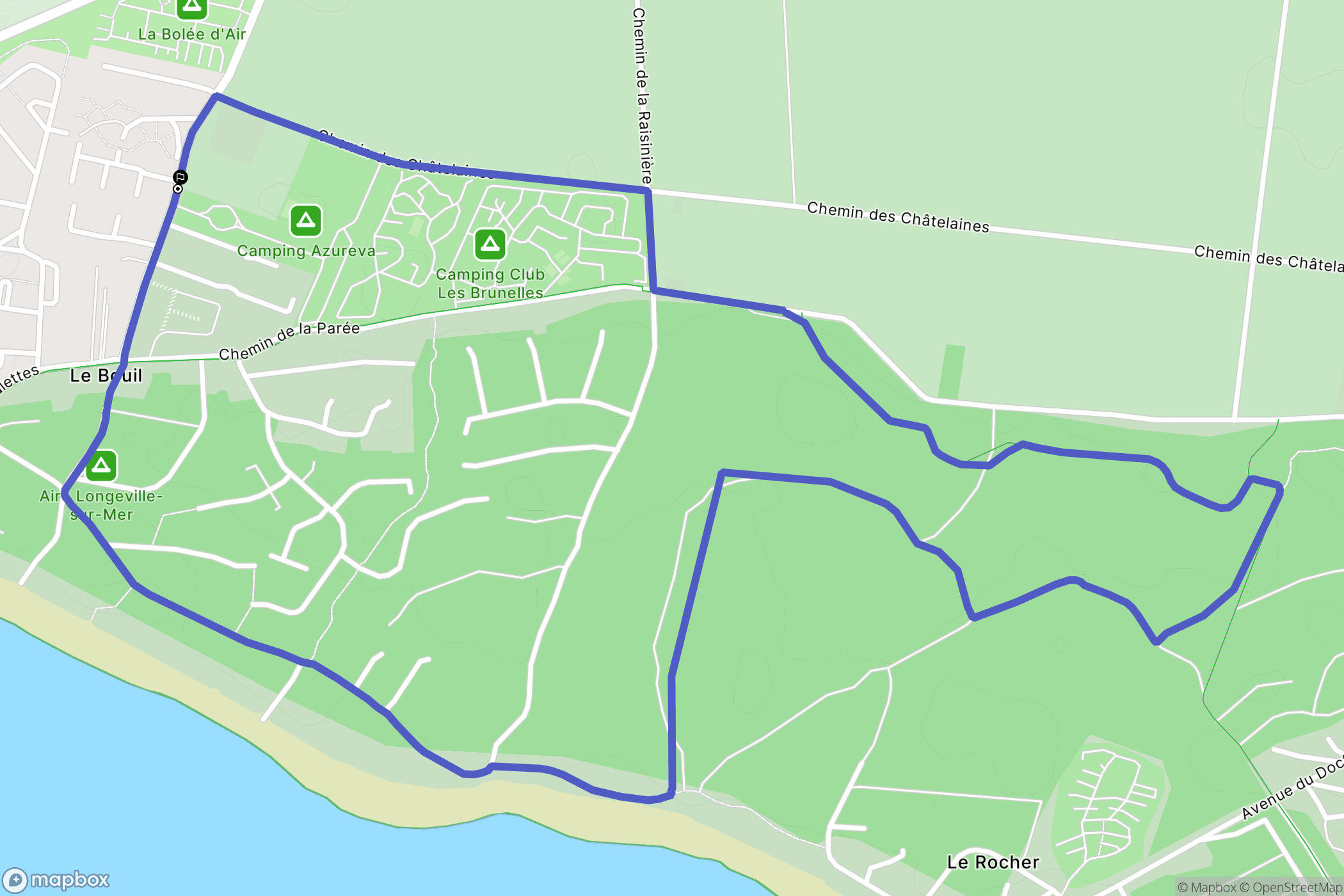 Longeville-sur-Mer : carte du parcours de randonnée - France