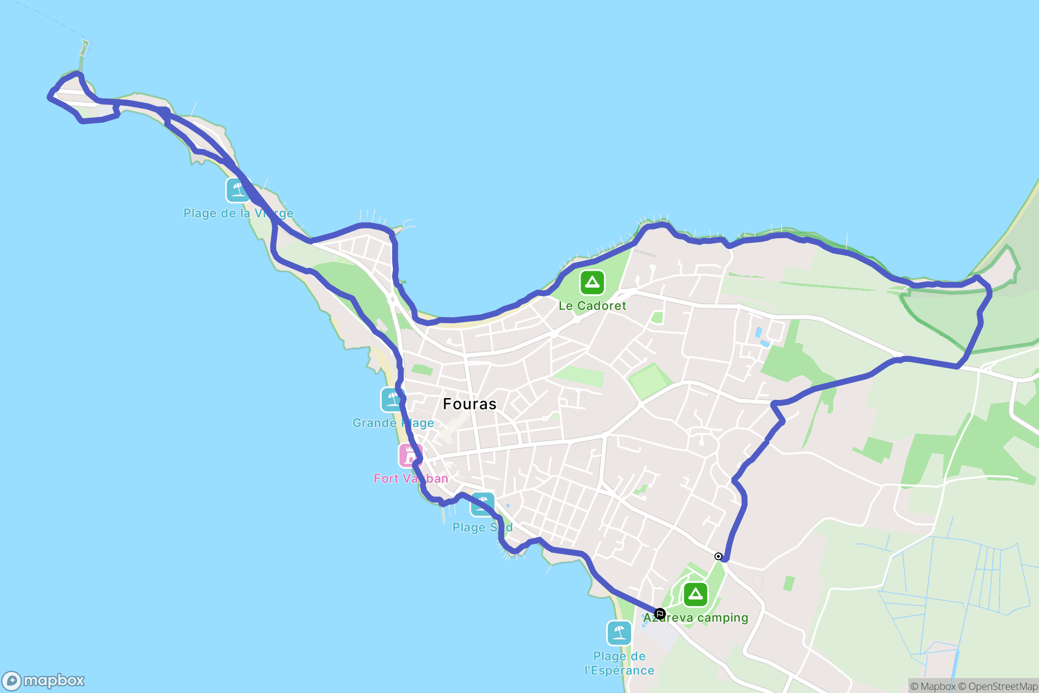 Fouras : carte du parcours de randonnée - France