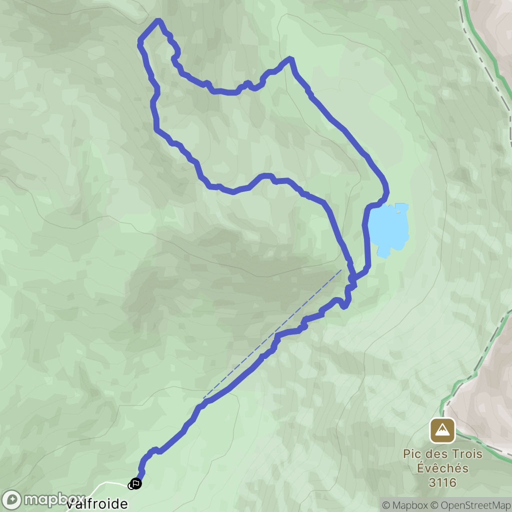 La Grave : carte du parcours de randonnée - France