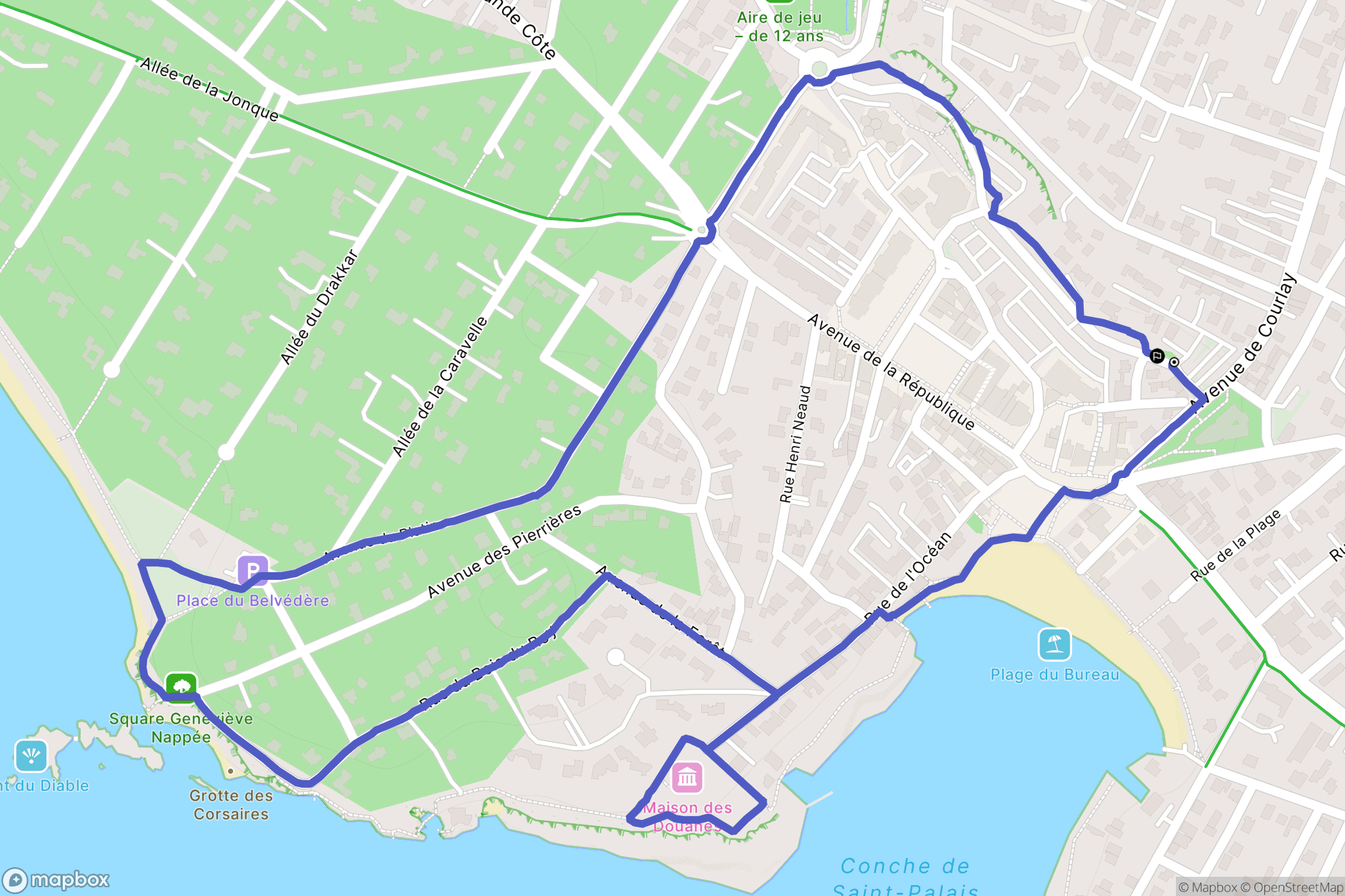 Saint-Palais : carte du parcours de randonnée - France