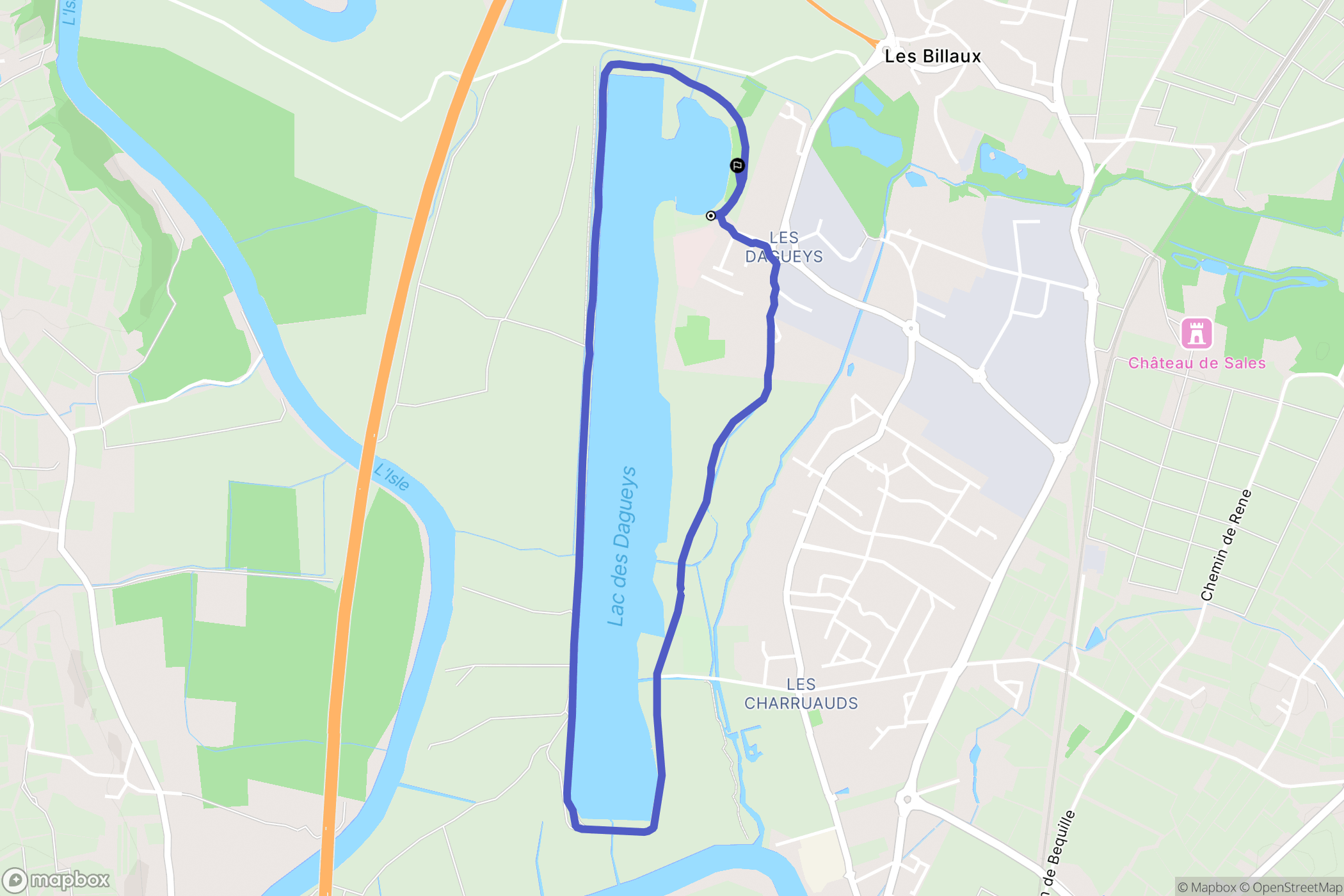 Libourne : carte du parcours de randonnée - France