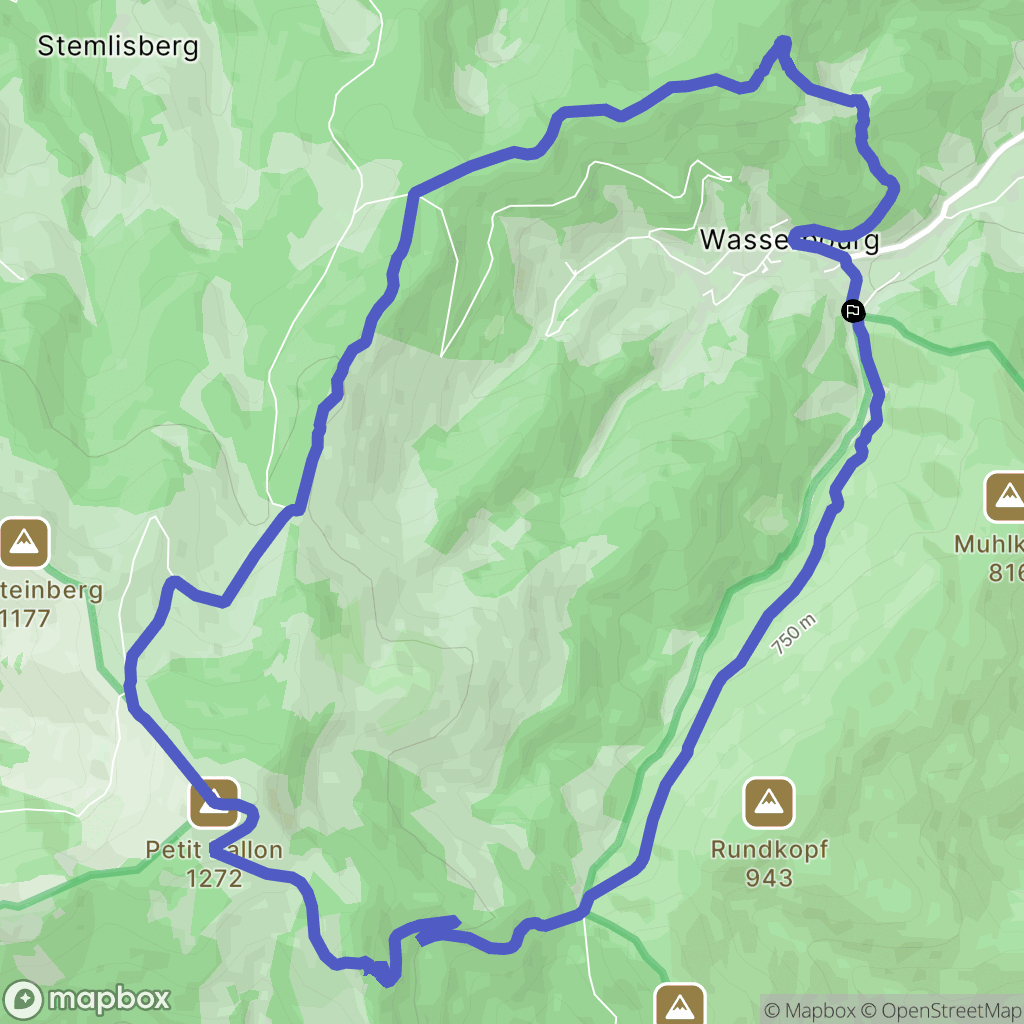 Wasserbourg : carte du parcours de randonnée - France