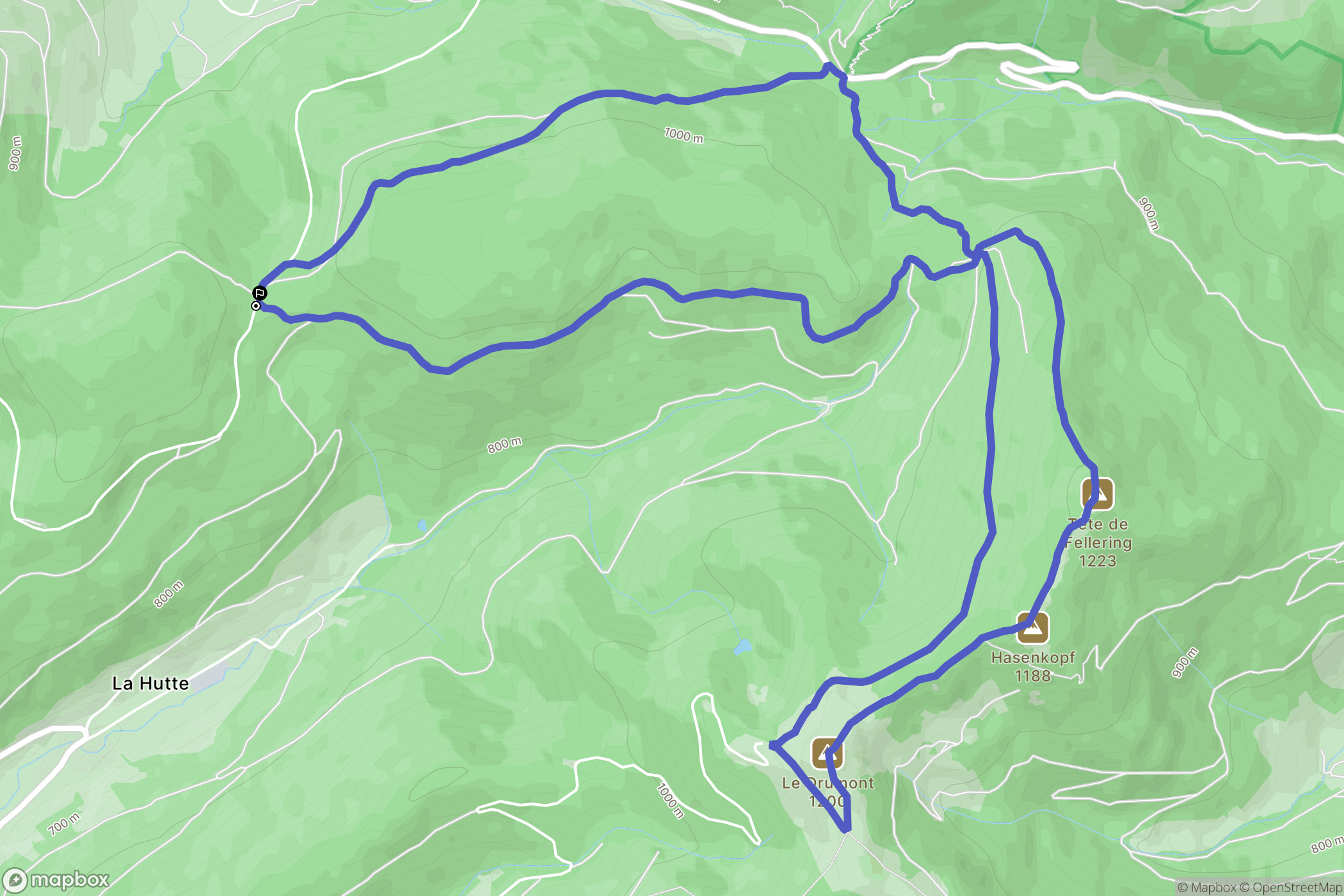 Bussang : carte du parcours de randonnée - France