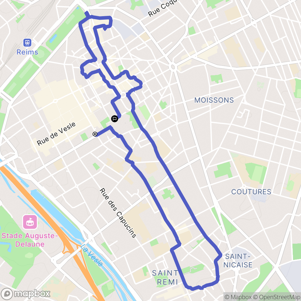 Reims : carte du parcours de randonnée - France