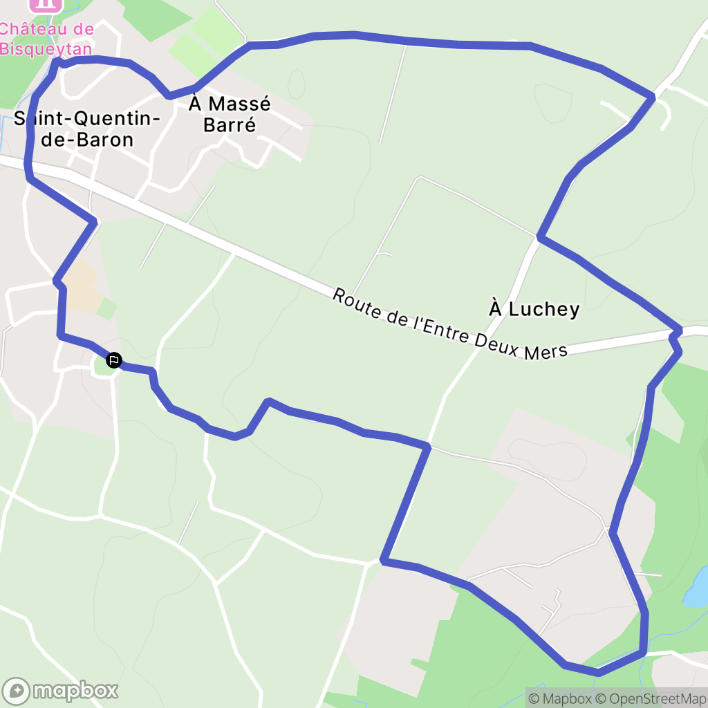 SAINT-QUENTIN-DE-BARON : carte du parcours de randonnée - France
