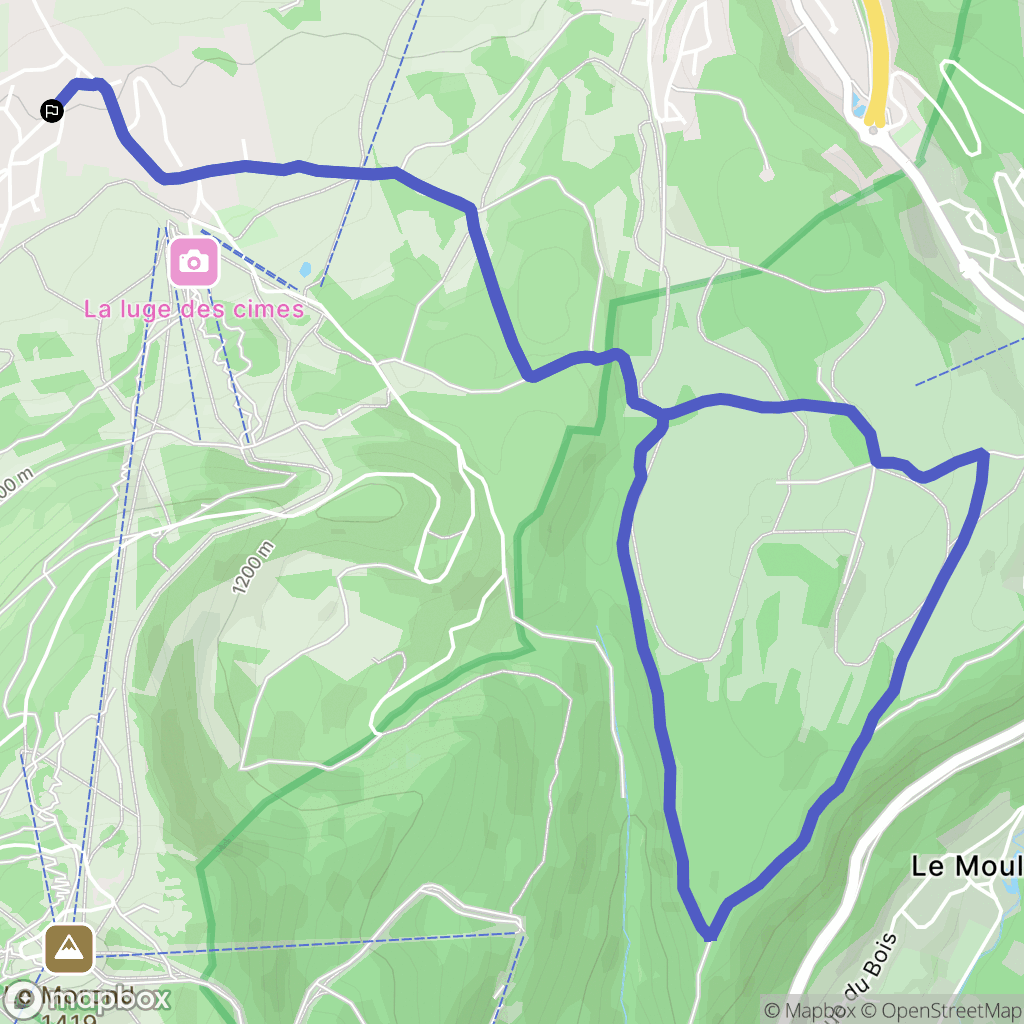 Métabief : carte du parcours de randonnée - France