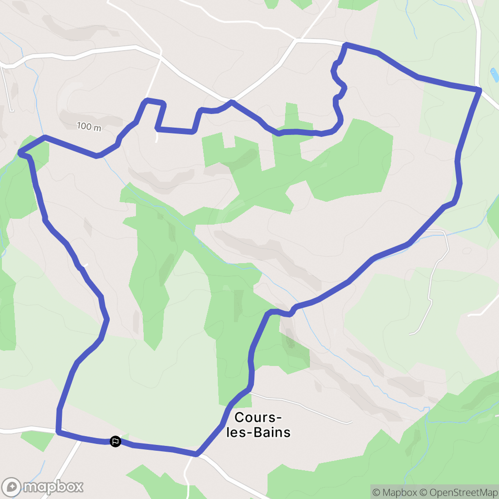 Cours-les-Bains : carte du parcours de randonnée - France