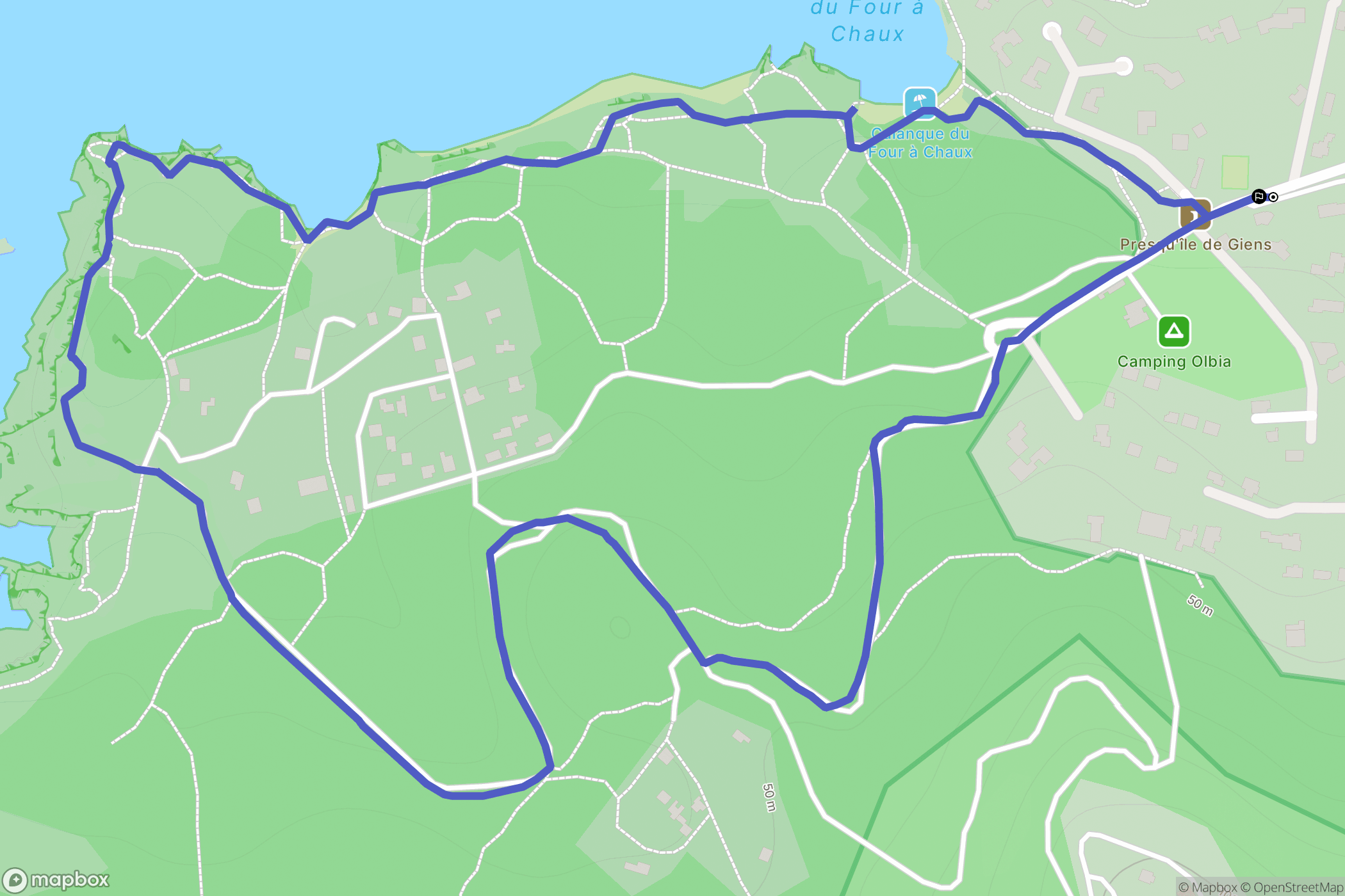 Hyères : carte du parcours de randonnée - France