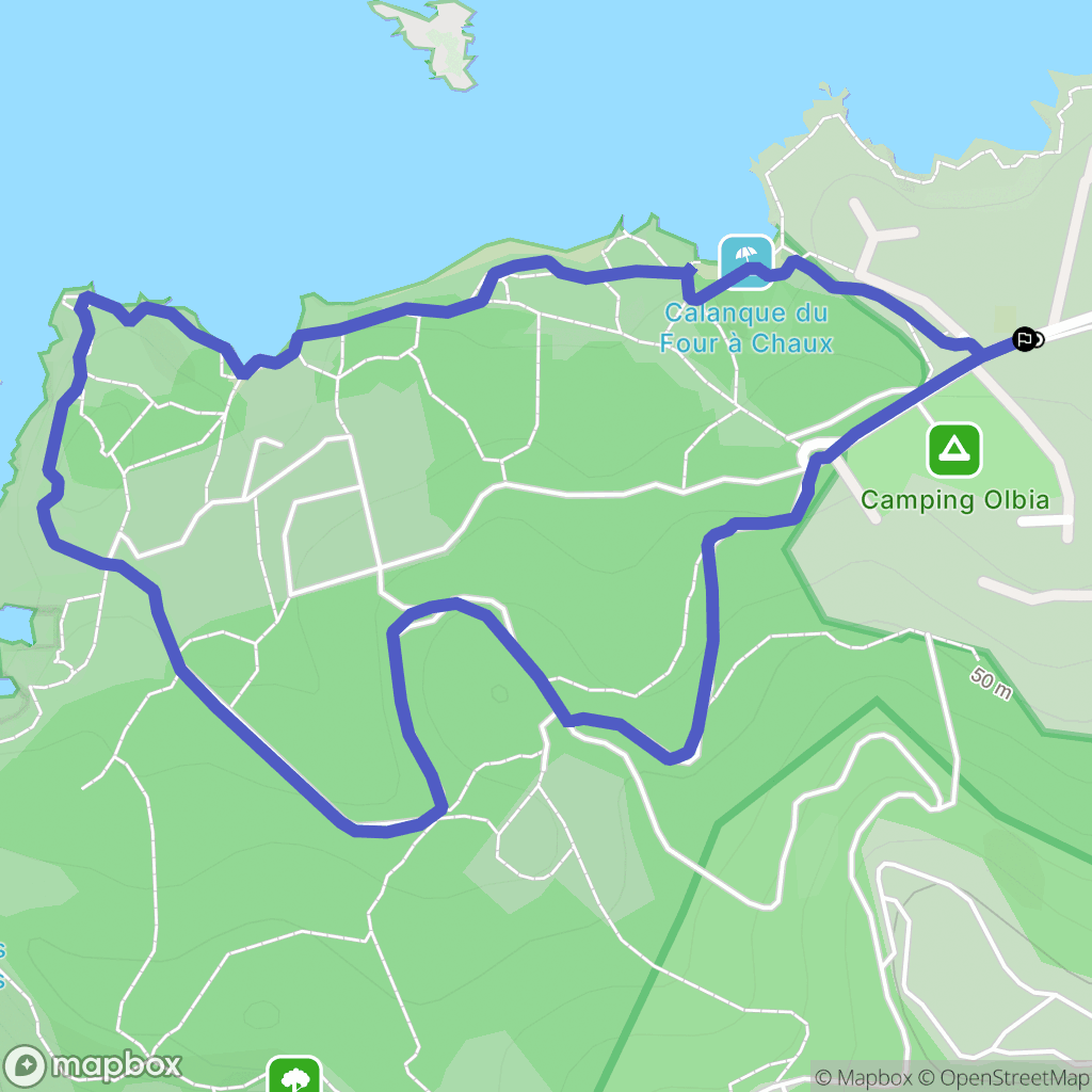 Hyères : carte du parcours de randonnée - France