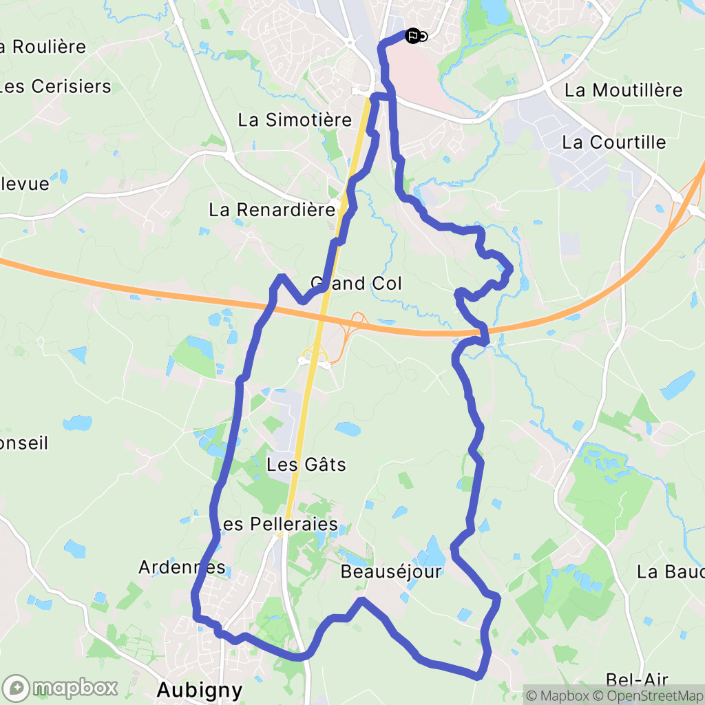 La Roche-sur-Yon : carte du parcours de randonnée - France