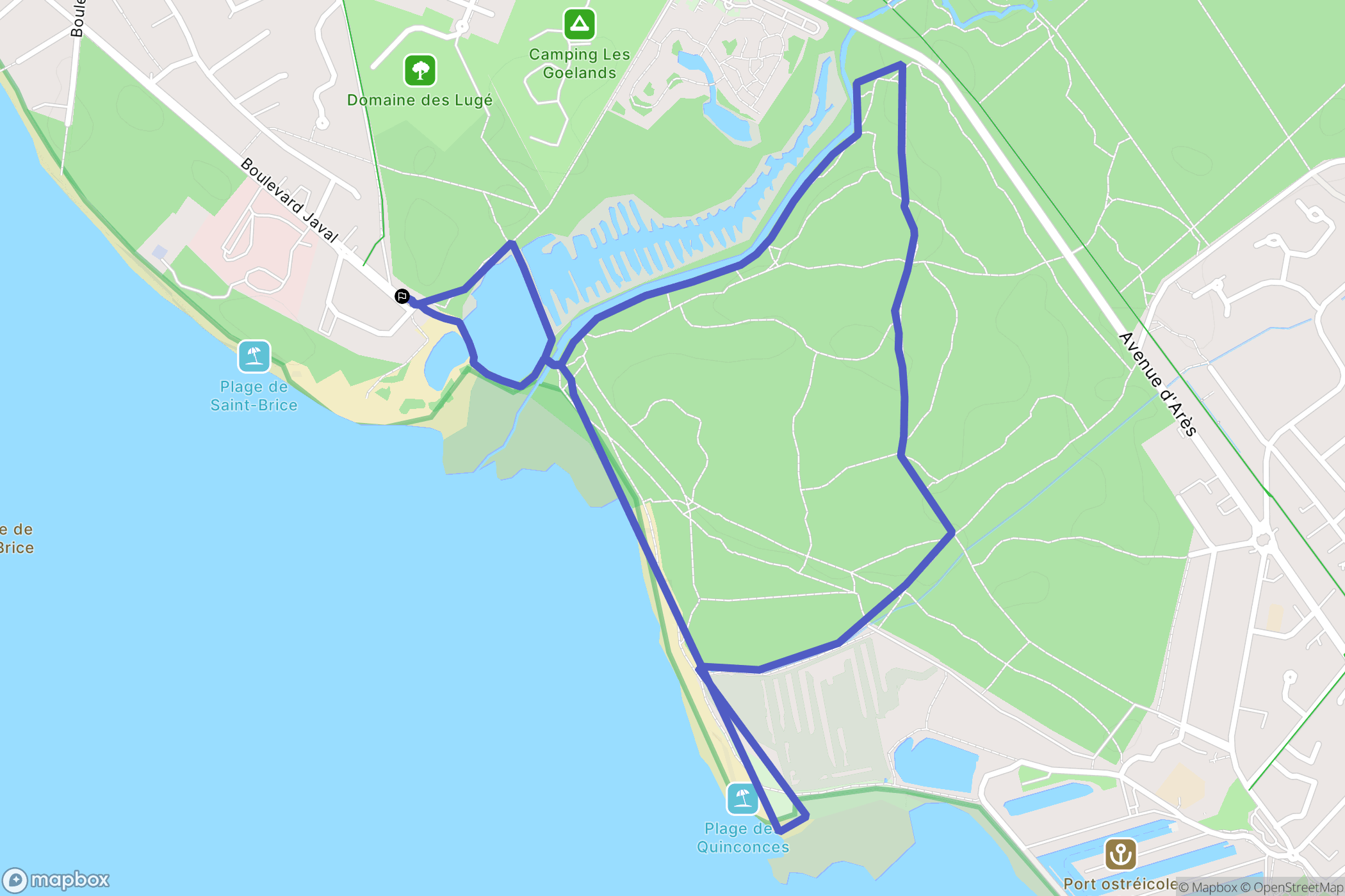 Arès : carte du parcours de randonnée - France