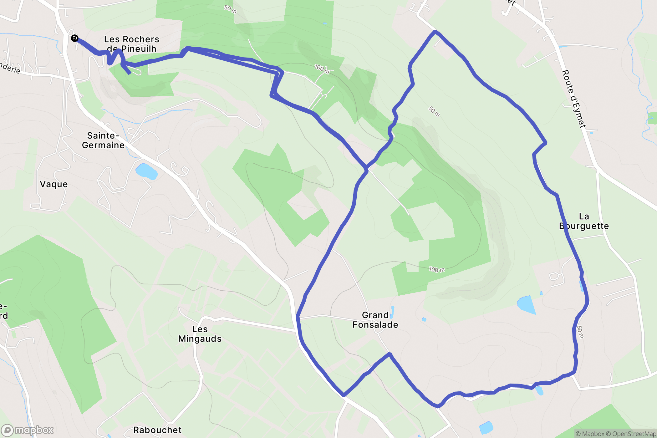 Pineuilh : carte du parcours de randonnée - France