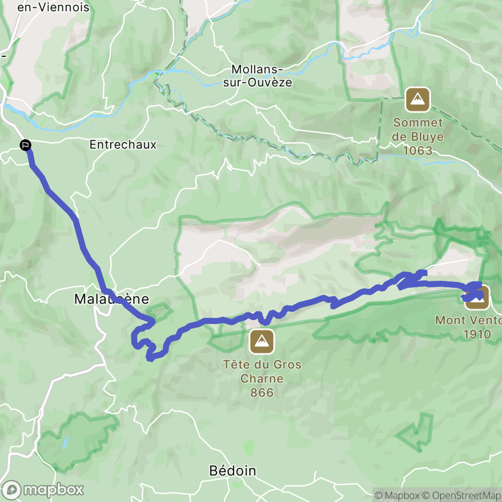 Crestet : carte du parcours de randonnée - France
