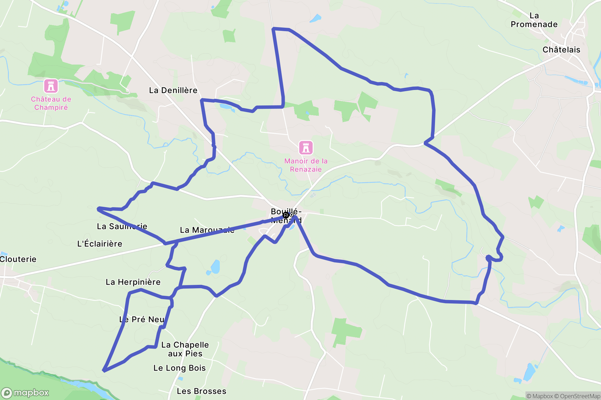 Bouillé-Ménard : carte du parcours de randonnée - France