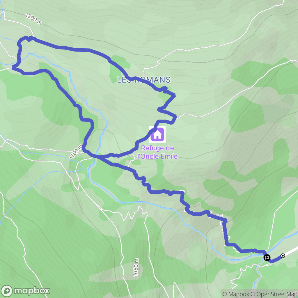 Freissinières : carte du parcours de randonnée - France
