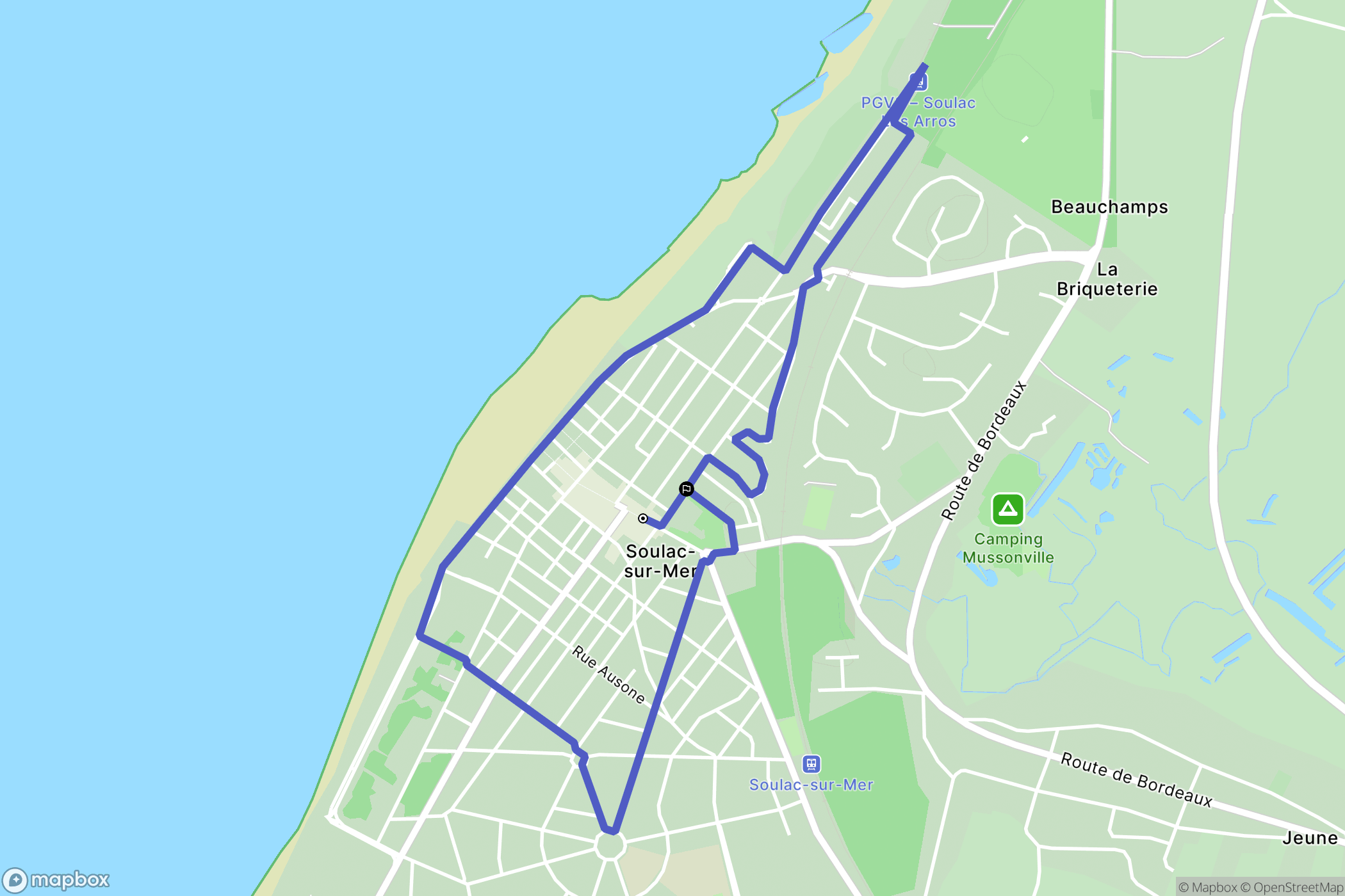 Soulac-sur-Mer : carte du parcours de randonnée - France