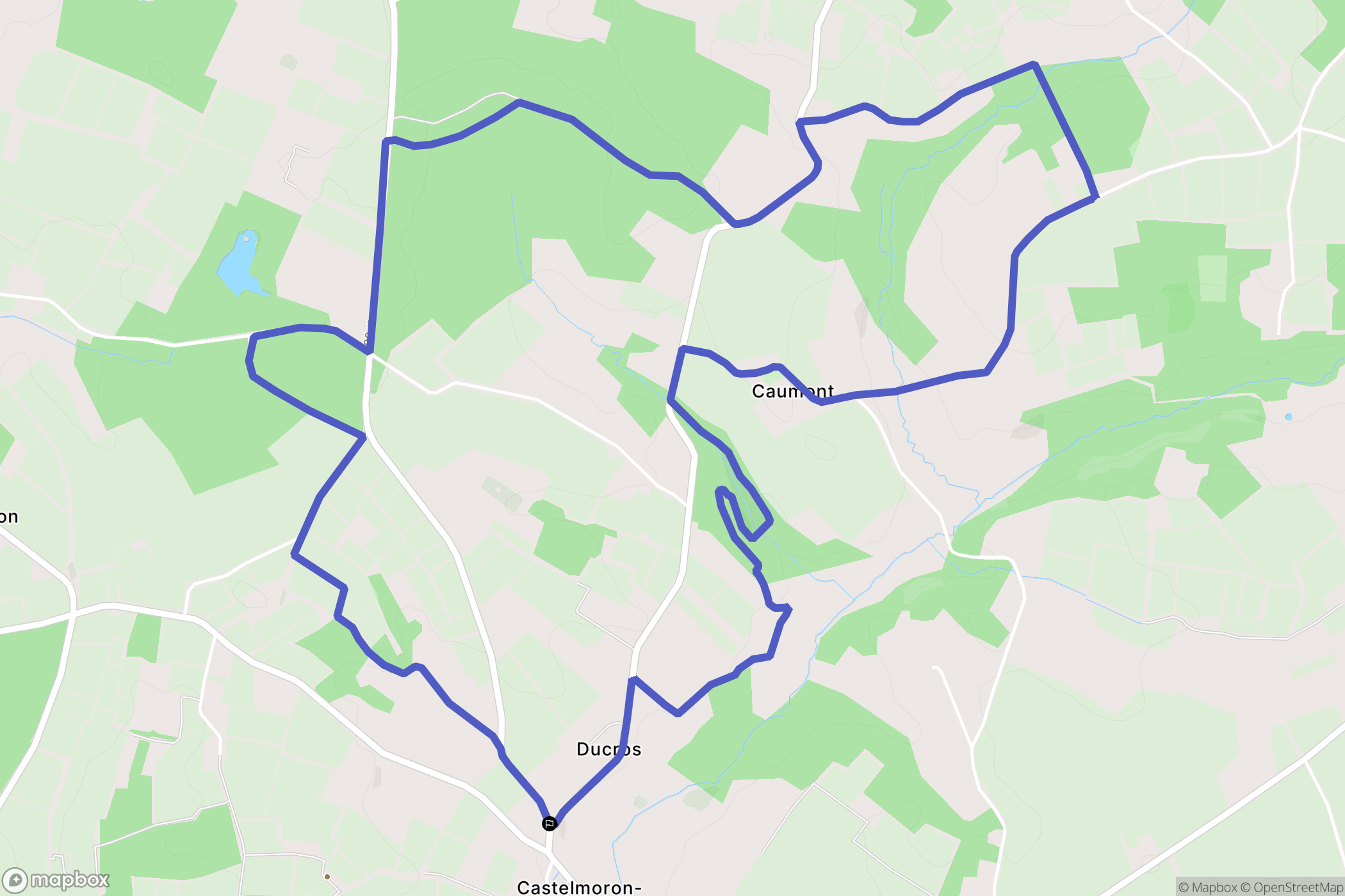 Caumont : carte du parcours de randonnée - France