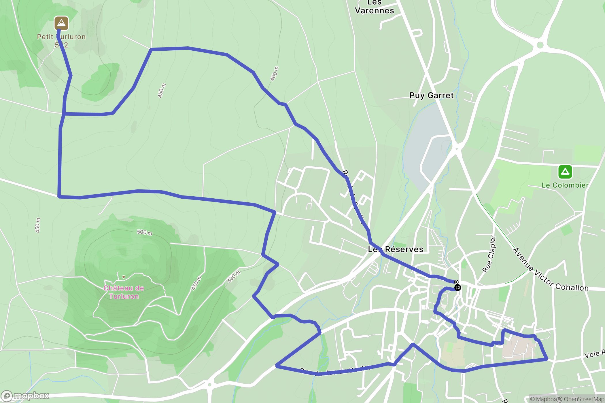Billom : carte du parcours de randonnée - France