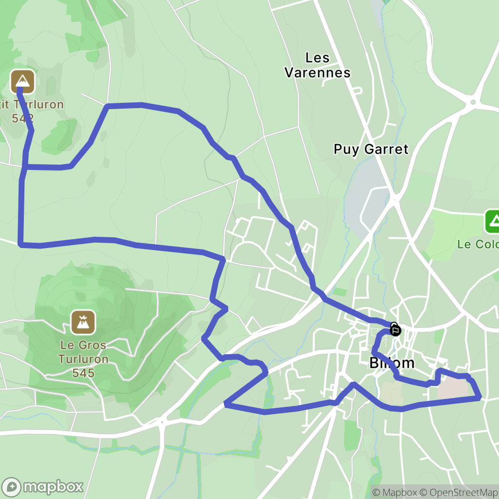 Billom : carte du parcours de randonnée - France