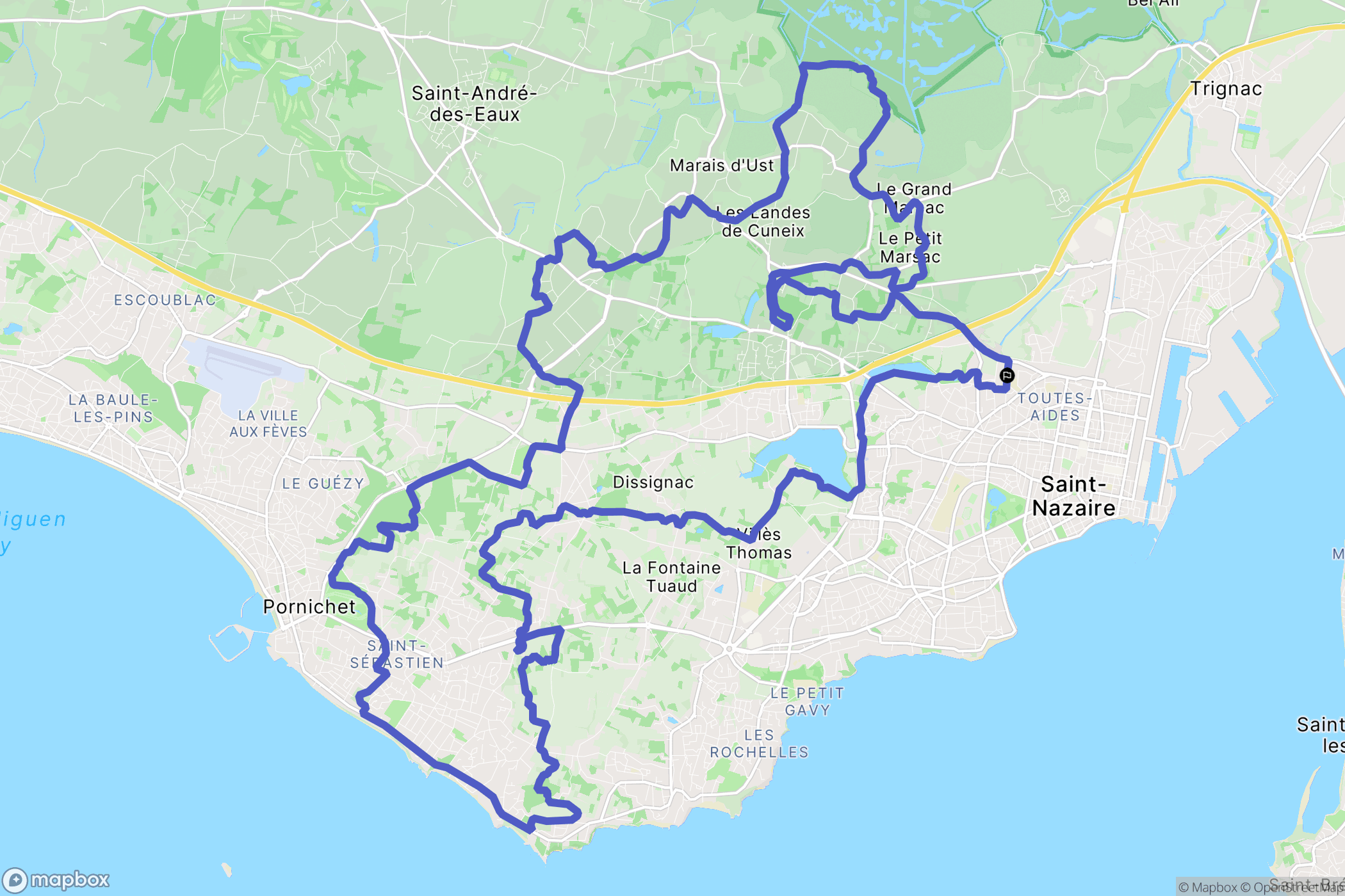 La Berthauderie : carte du parcours de randonnée - France
