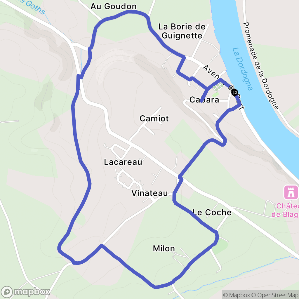Cabara : carte du parcours de randonnée - France