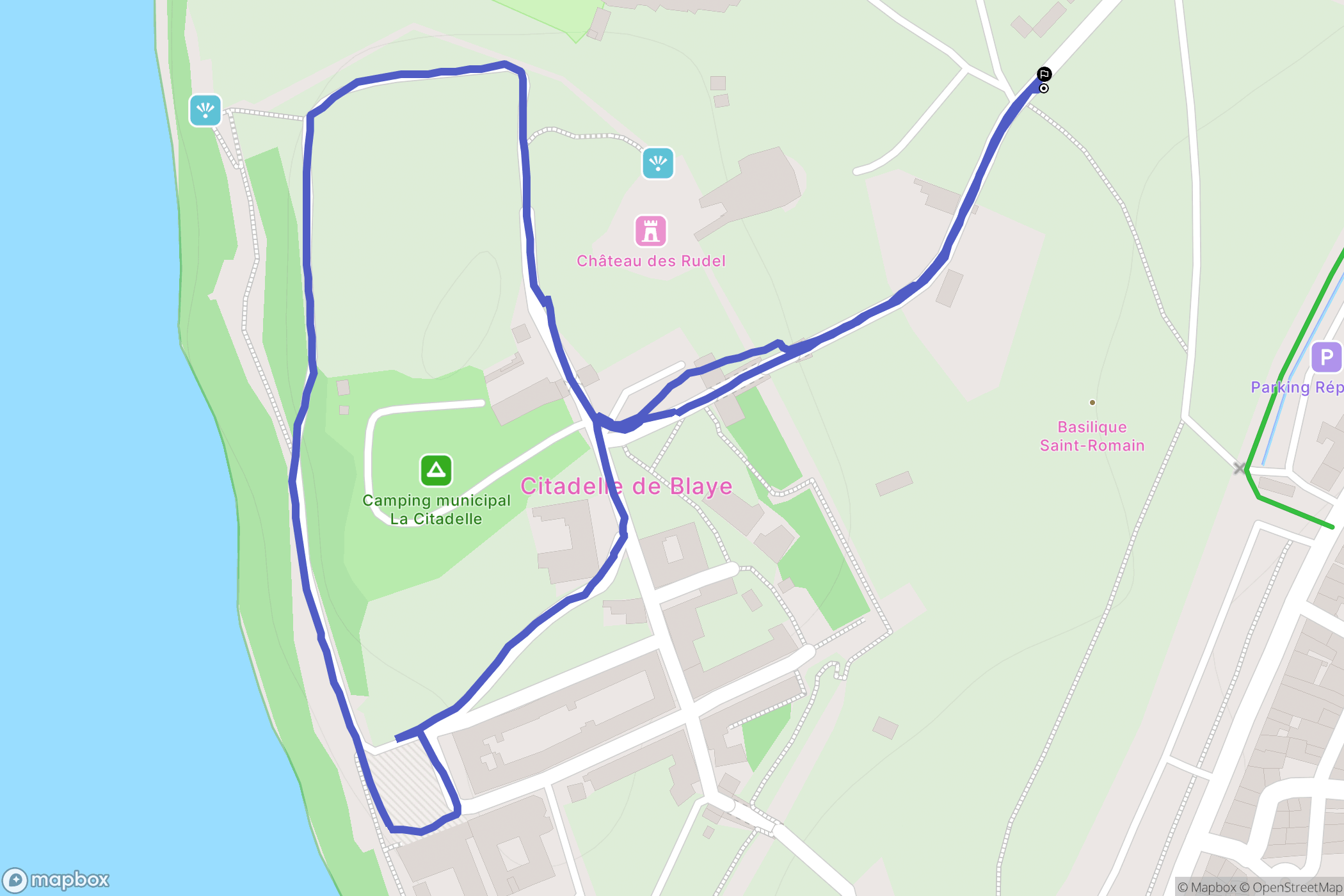 Blaye : carte du parcours de randonnée - France