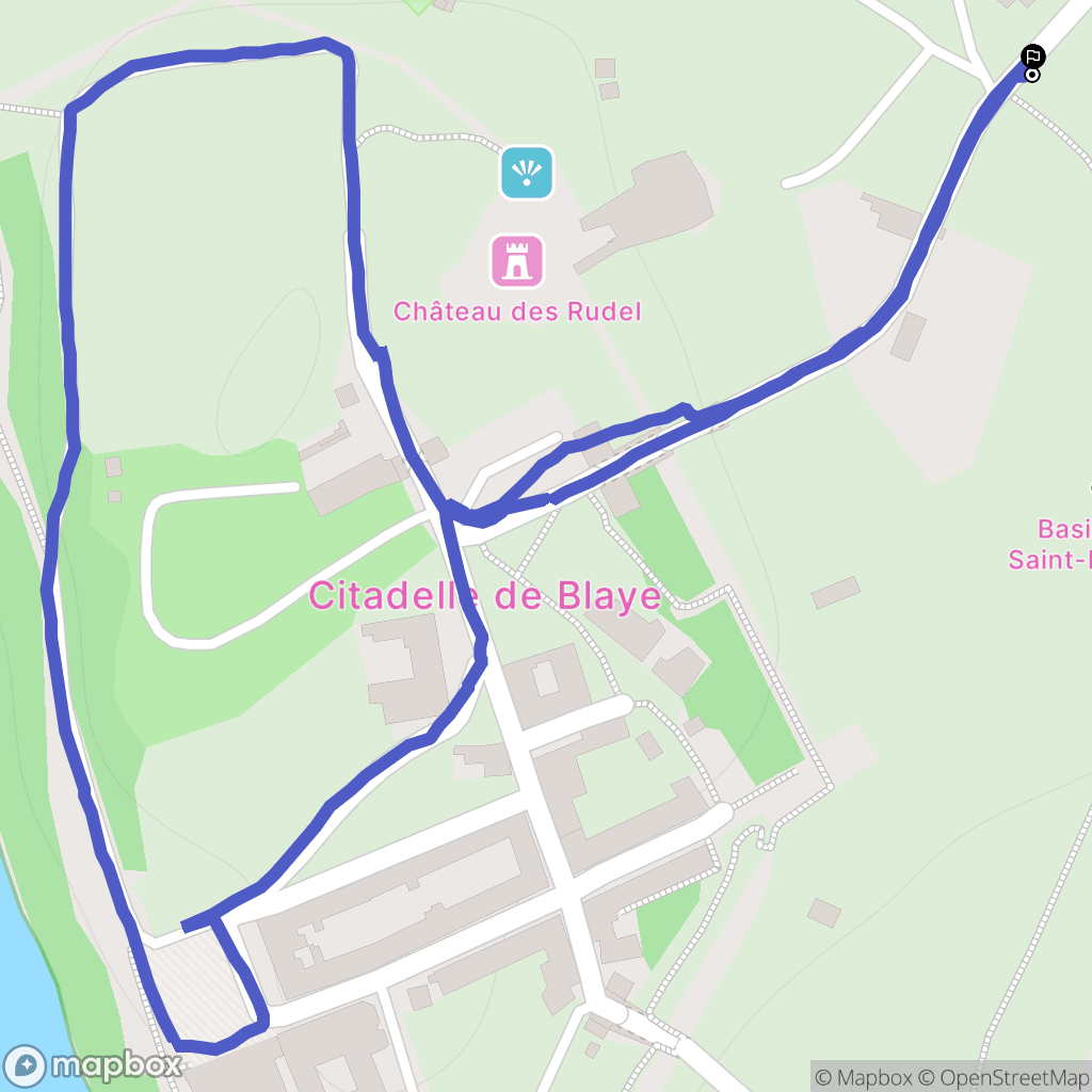 Blaye : carte du parcours de randonnée - France