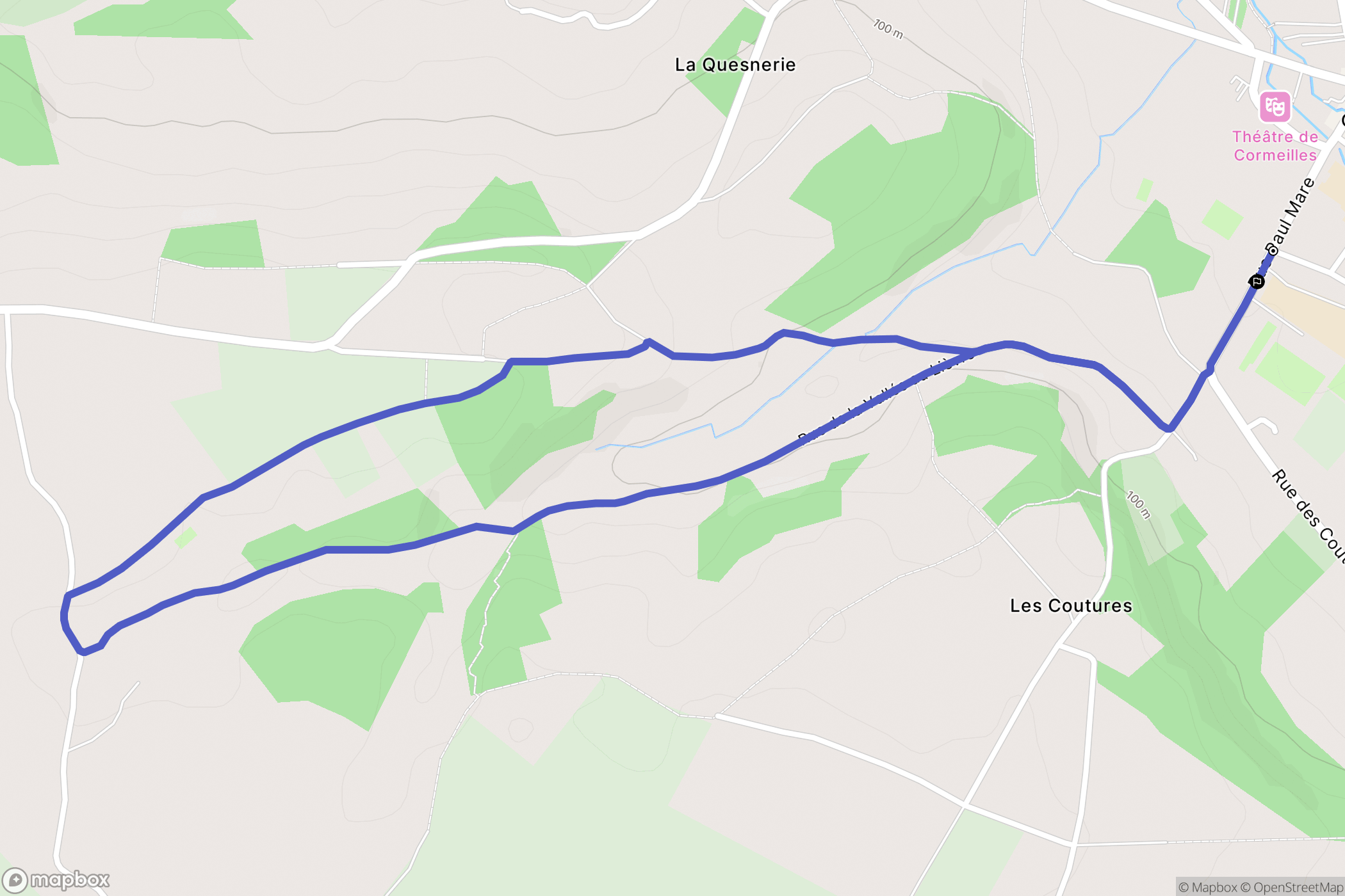 Cormeilles : carte du parcours de randonnée - France