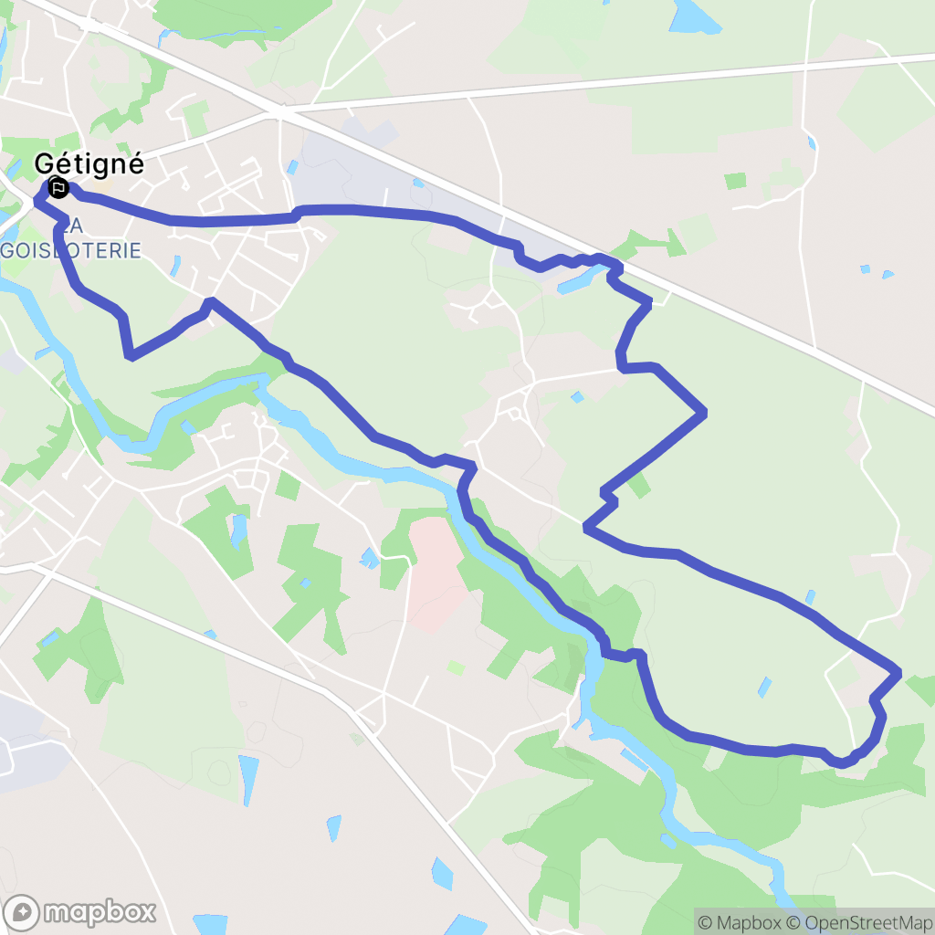 Gétigné : carte du parcours de randonnée - France