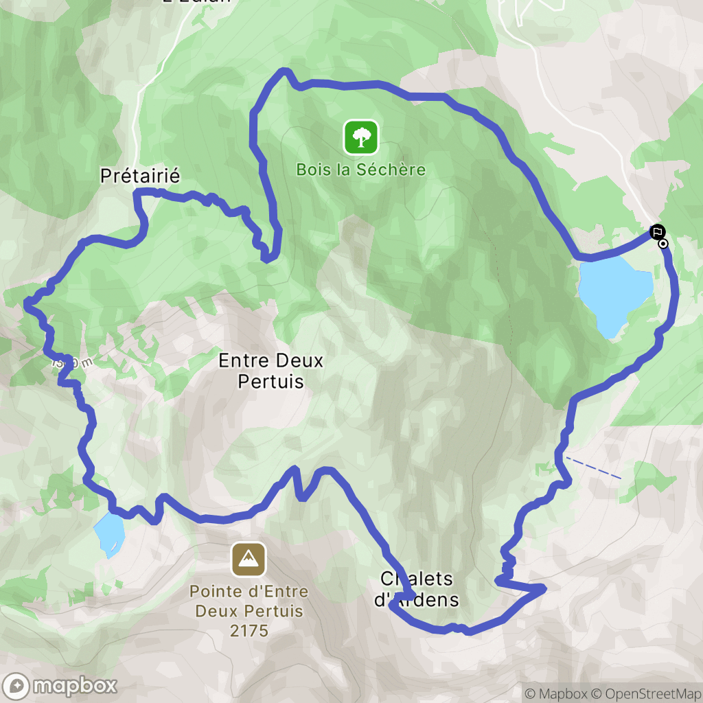 Abondance : carte du parcours de randonnée - France
