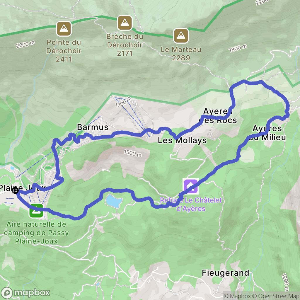Passy : carte du parcours de randonnée - France