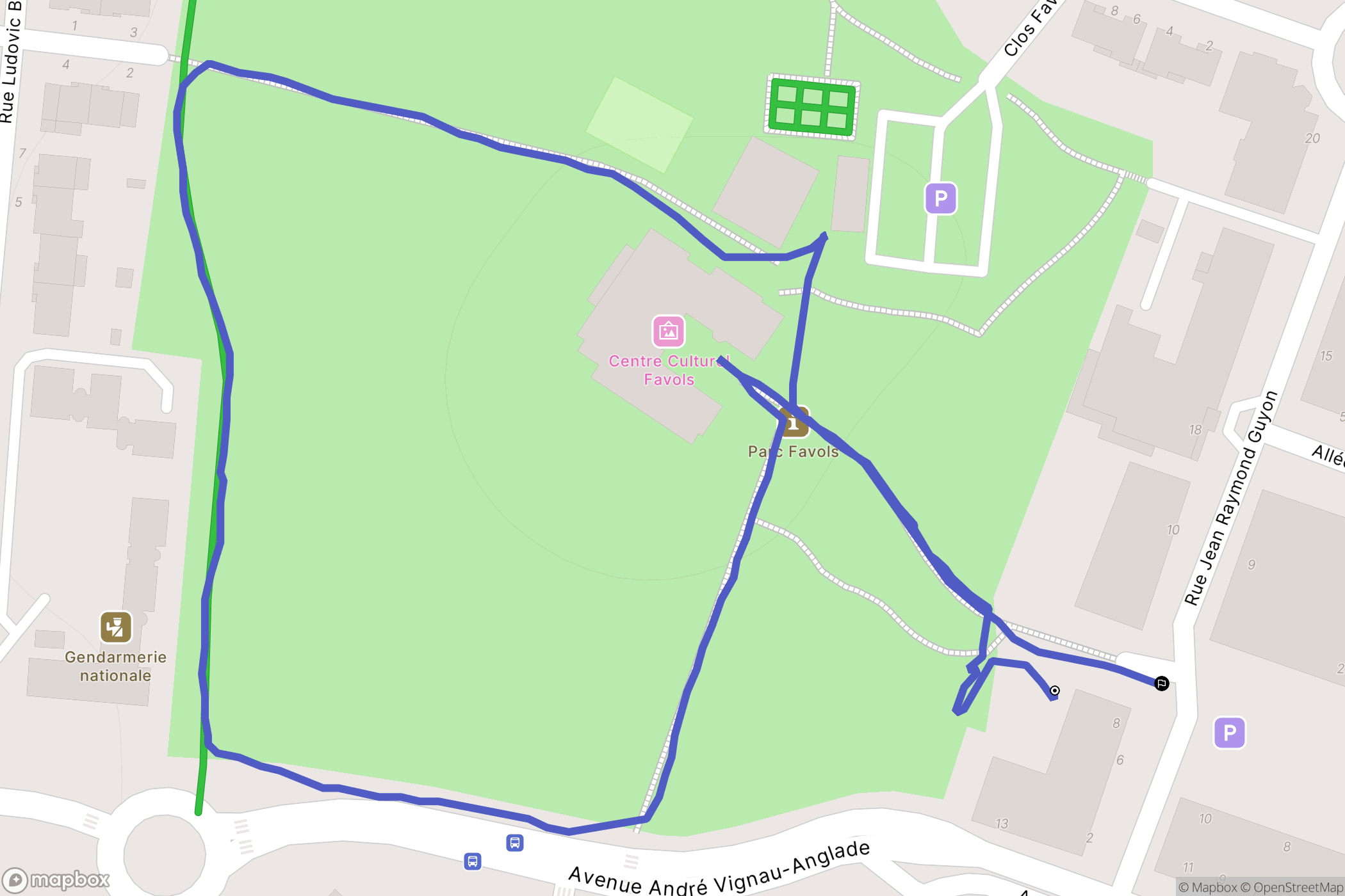 CARBON-BLANC : carte du parcours de randonnée - France