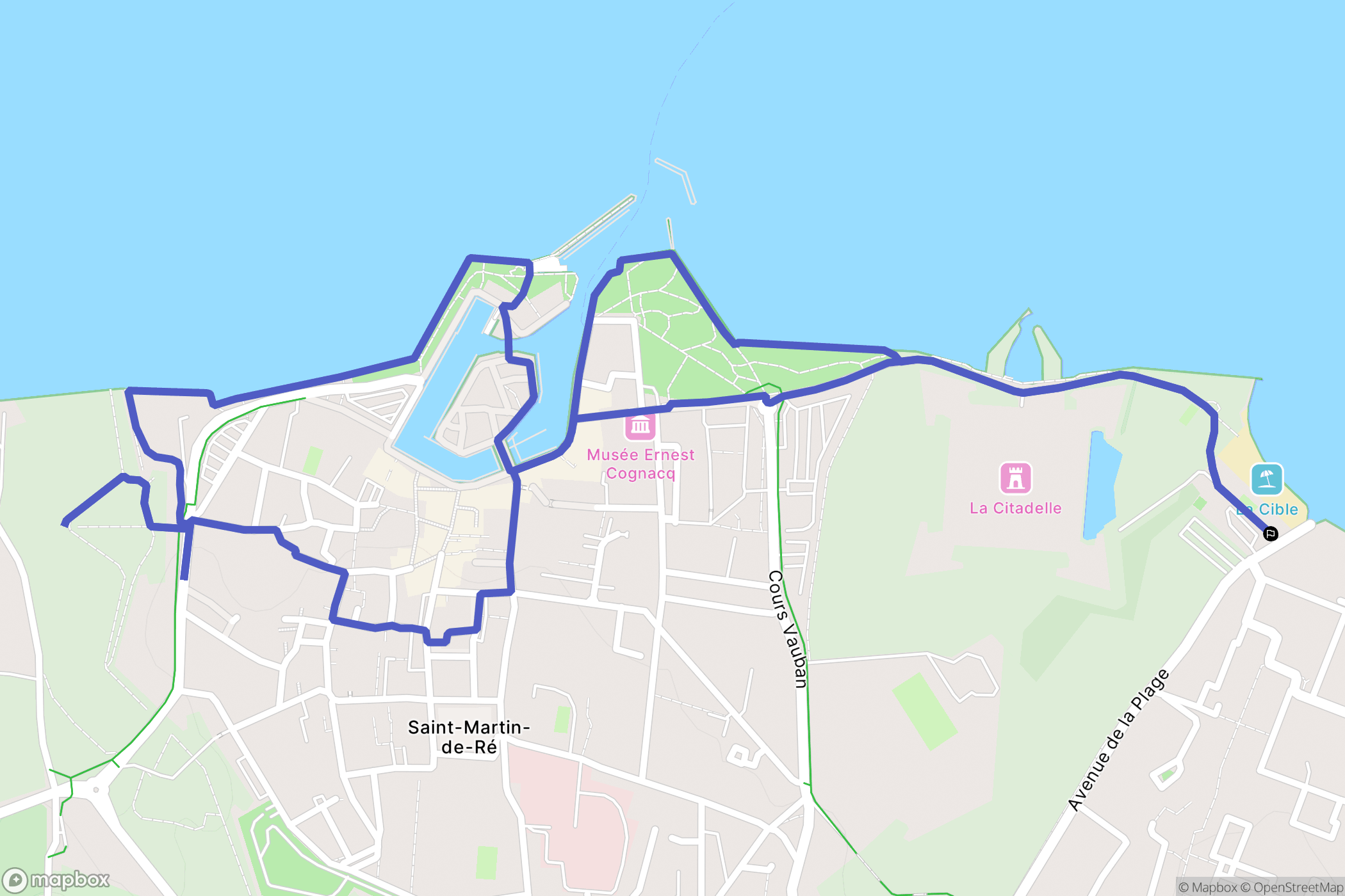 Saint-Martin-de-Ré : carte du parcours de randonnée - France