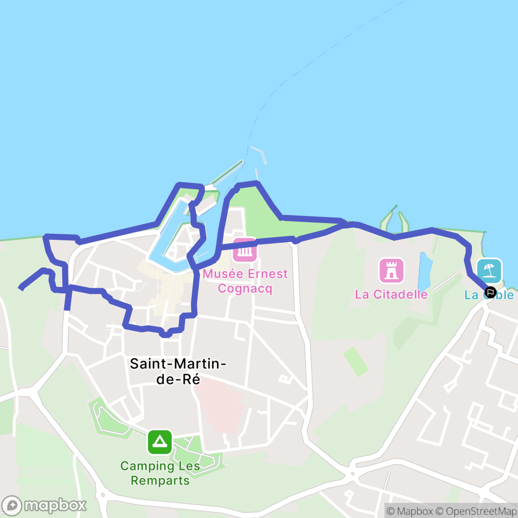Saint-Martin-de-Ré : carte du parcours de randonnée - France