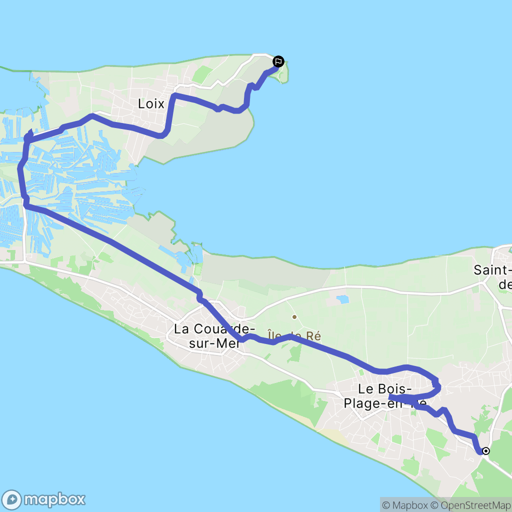 Le Bois-Plage-en-Ré : carte du parcours de randonnée - France