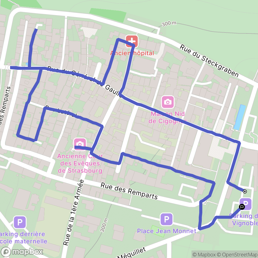 Riquewihr : carte du parcours de randonnée - France