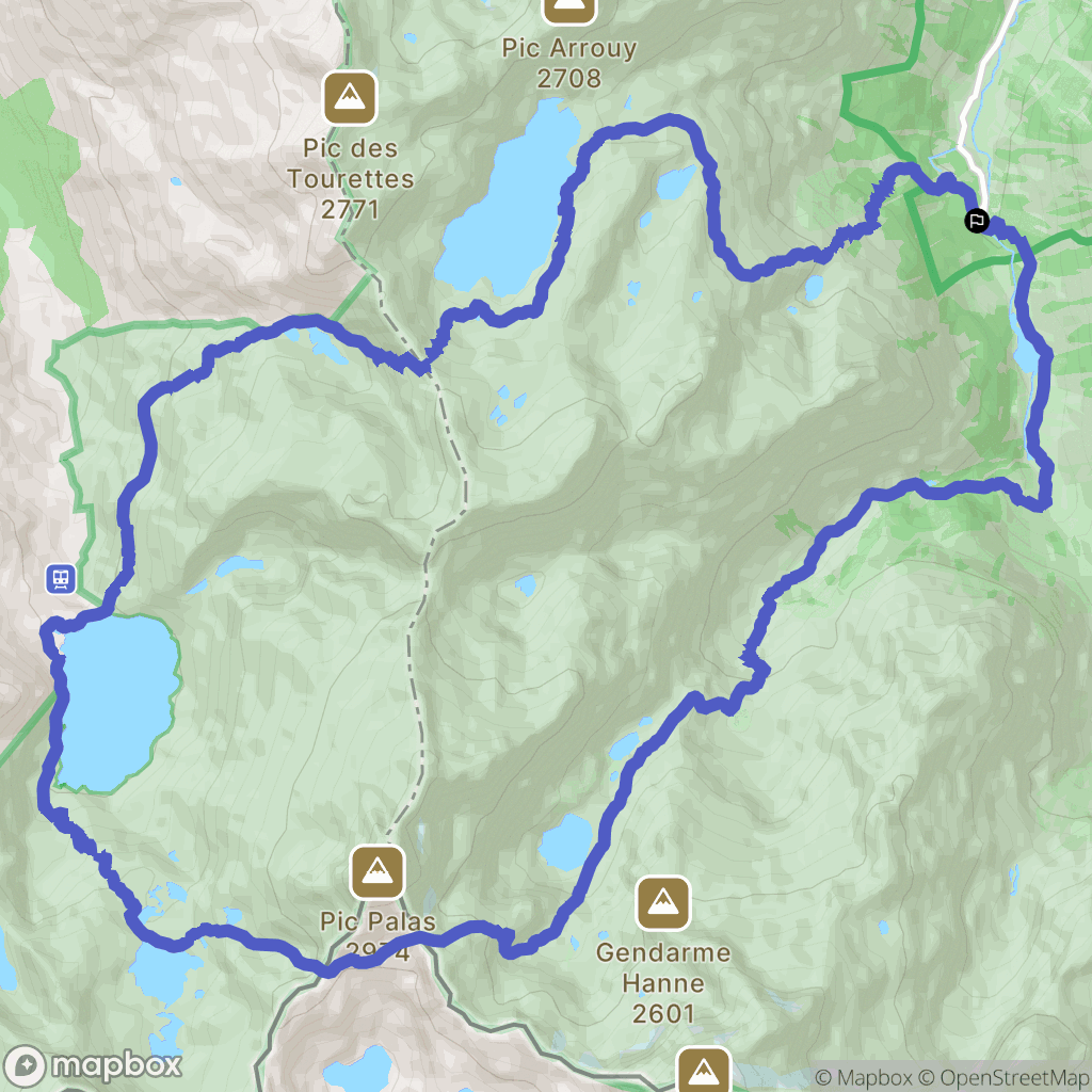 Arrens-Marsous : carte du parcours de randonnée - France