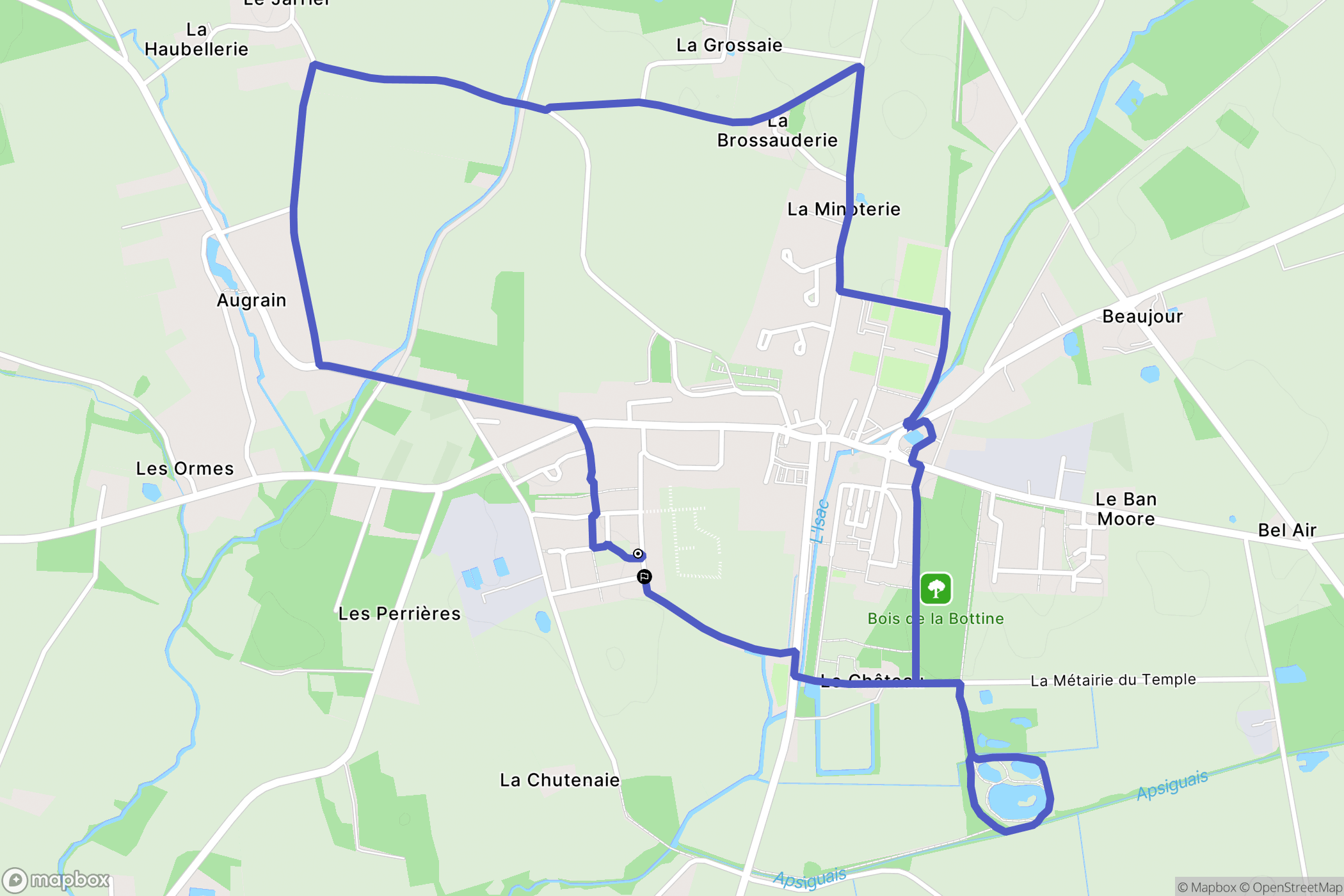 Saffré : carte du parcours de randonnée - France