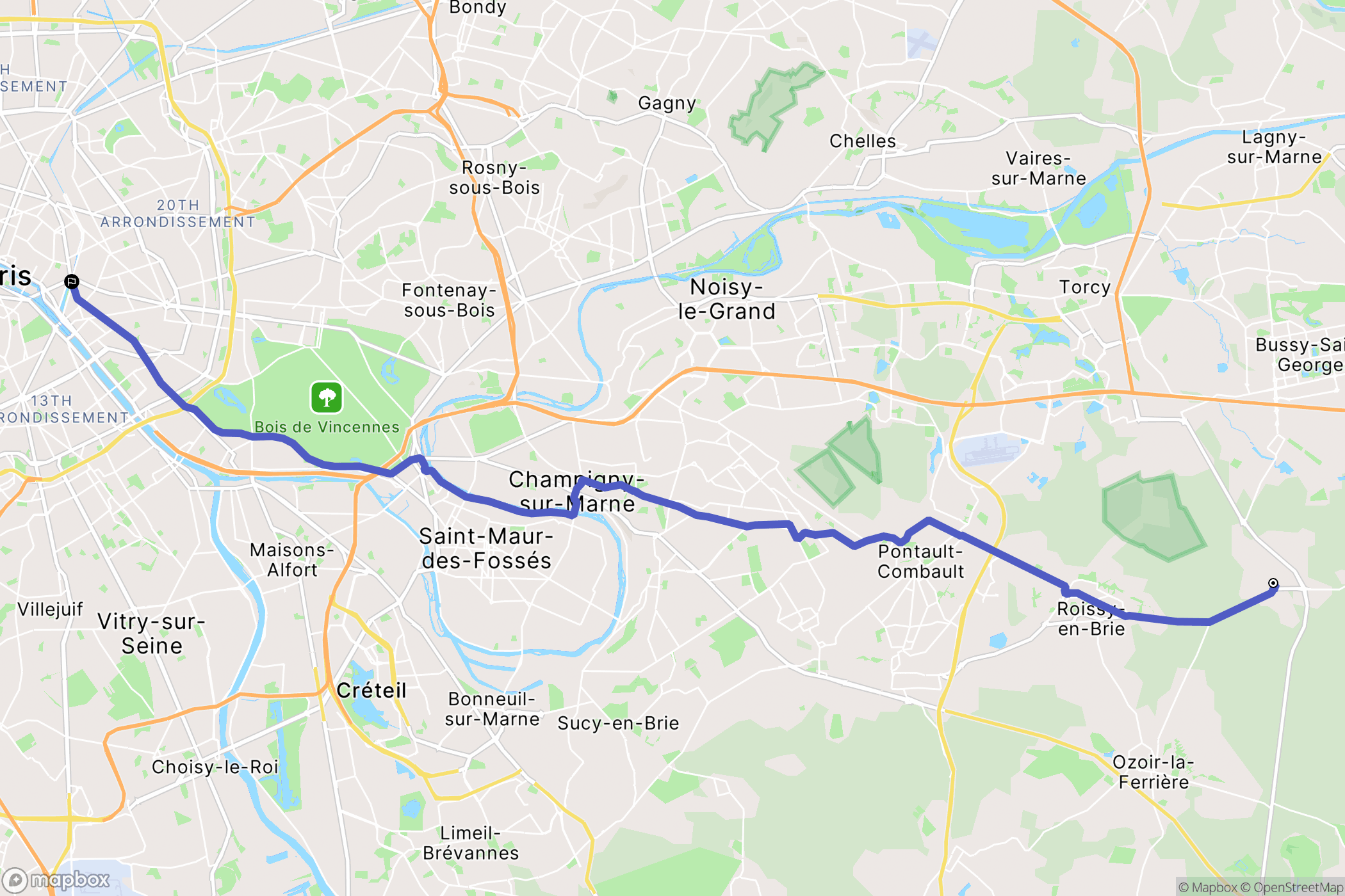 Pontcarré : carte du parcours de randonnée - France