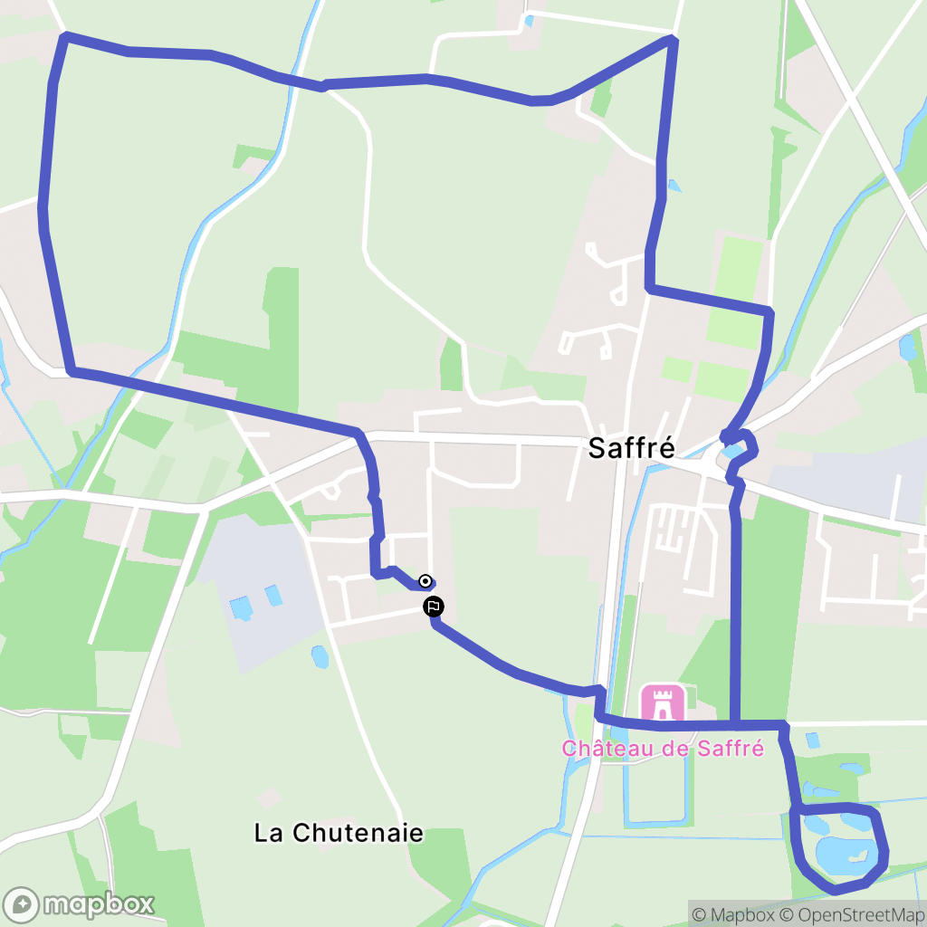 Saffré : carte du parcours de randonnée - France