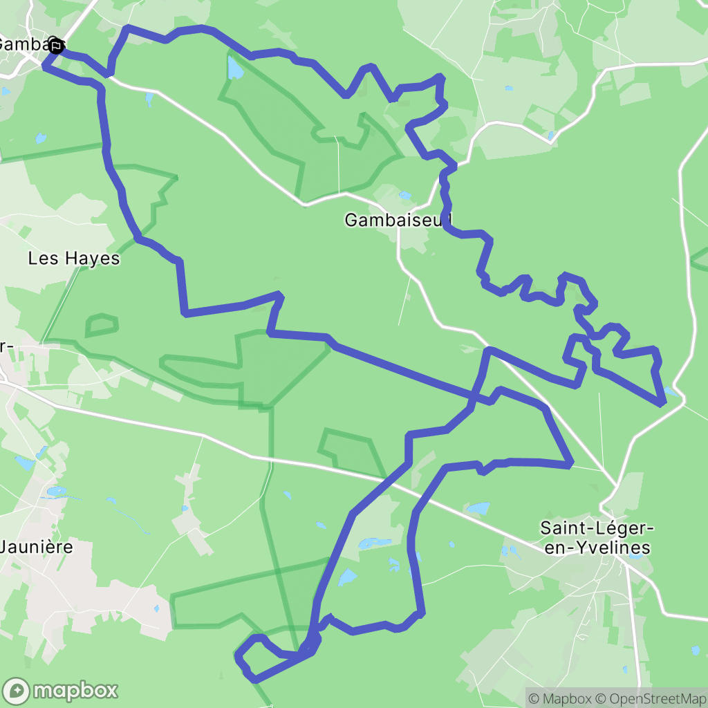 Gambais : carte du parcours de randonnée - France