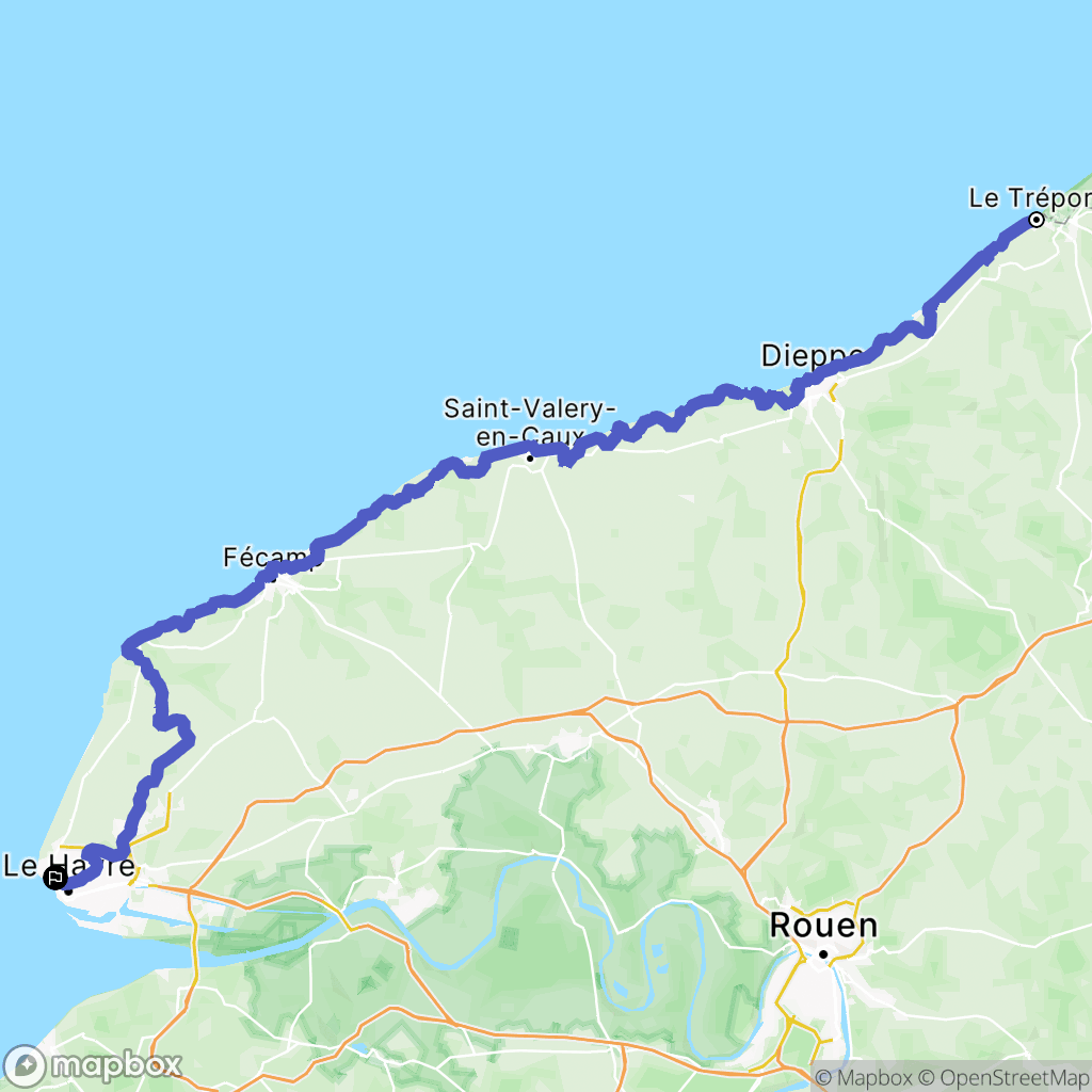 Le Tréport : carte du parcours de randonnée - France