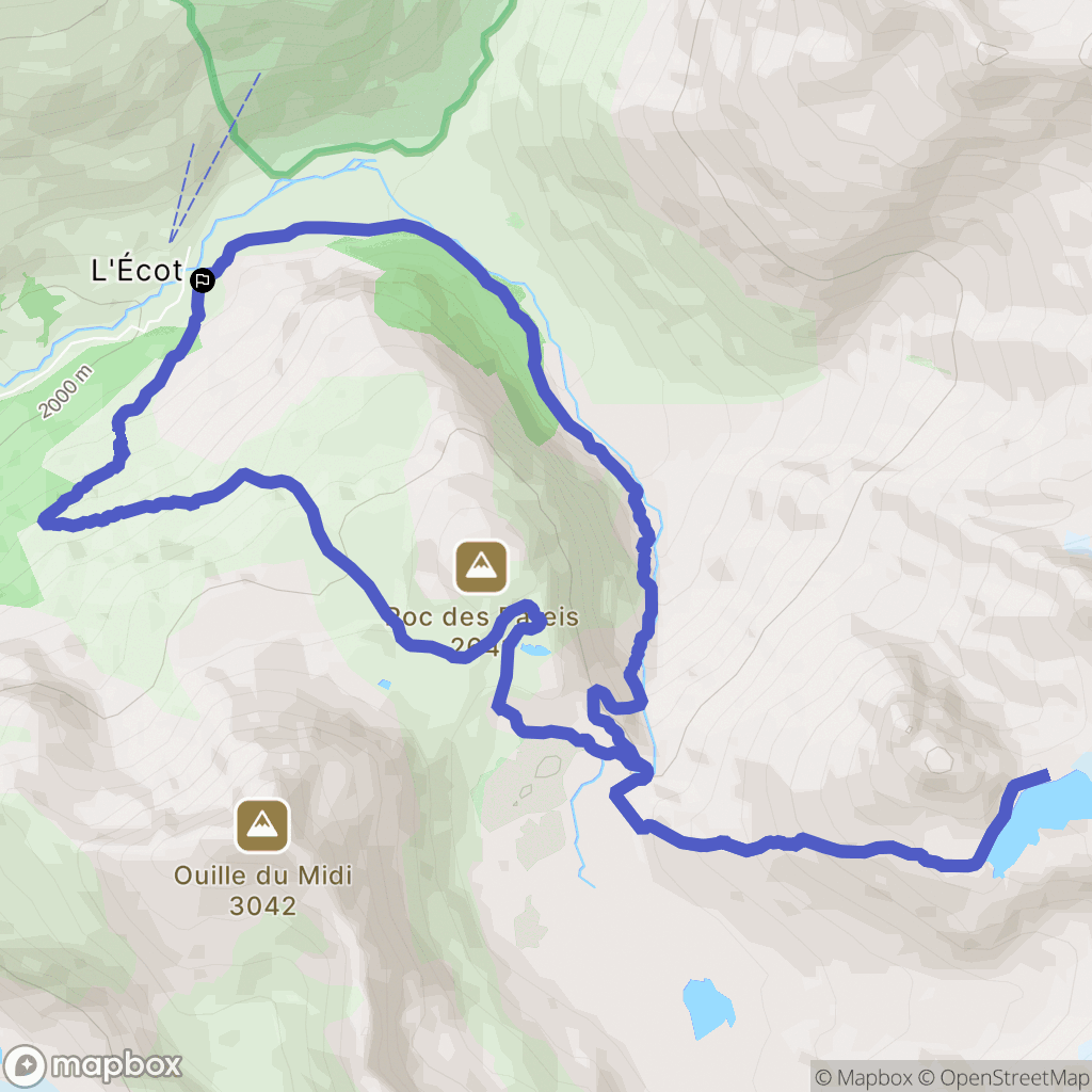 Bonneval-Sur-Arc : carte du parcours de randonnée - France