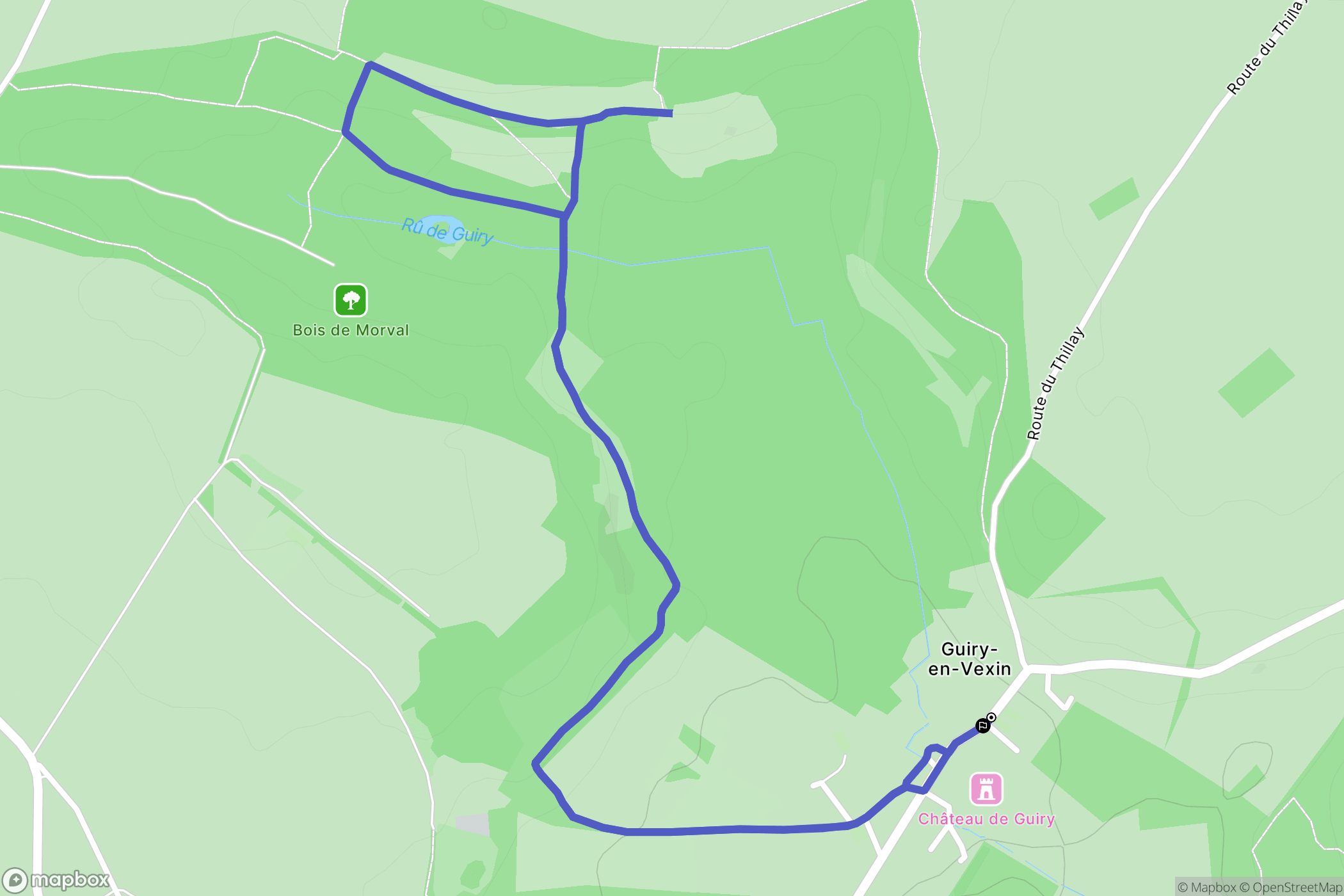 Guiry-en-Vexin : carte du parcours de randonnée - France