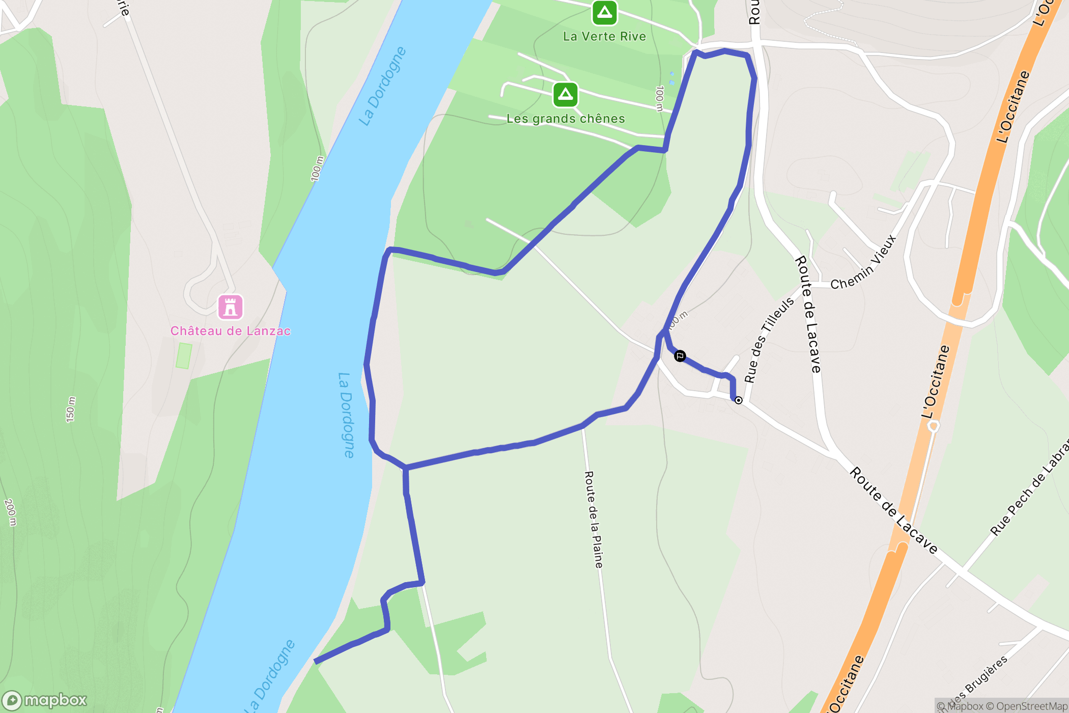 Pinsac : carte du parcours de randonnée - France