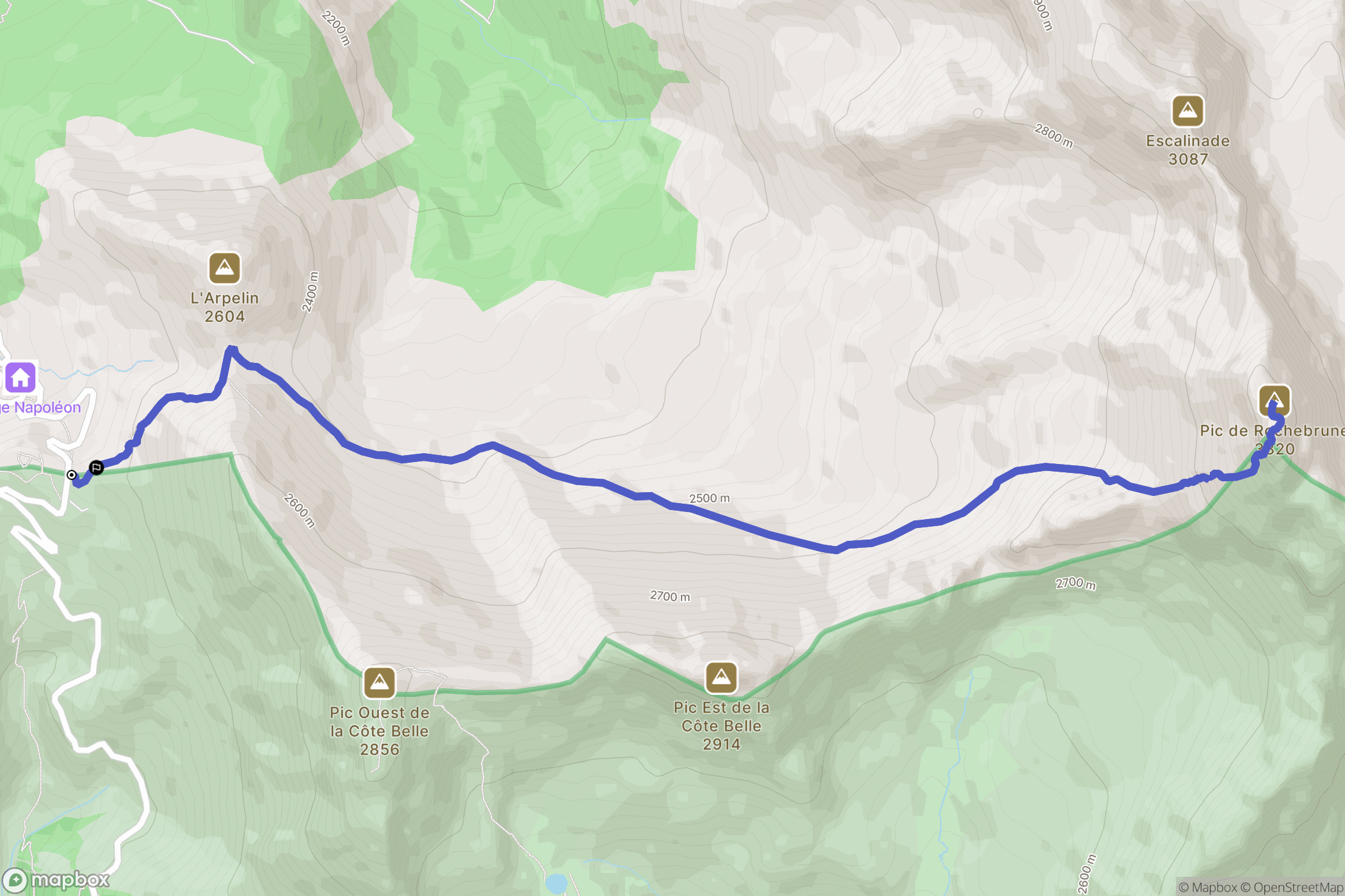 Cervières : carte du parcours de randonnée - France