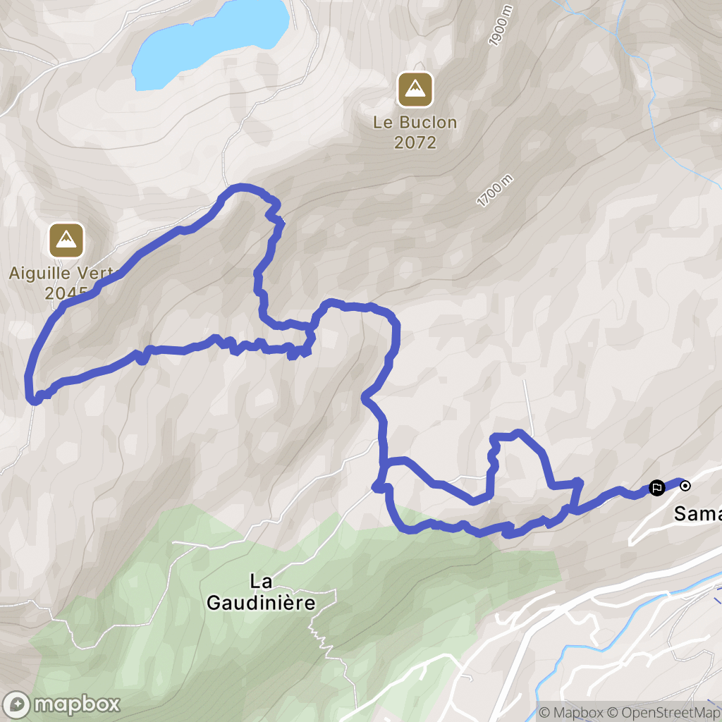Samance, Le Grand-Bornand : carte du parcours de randonnée - France