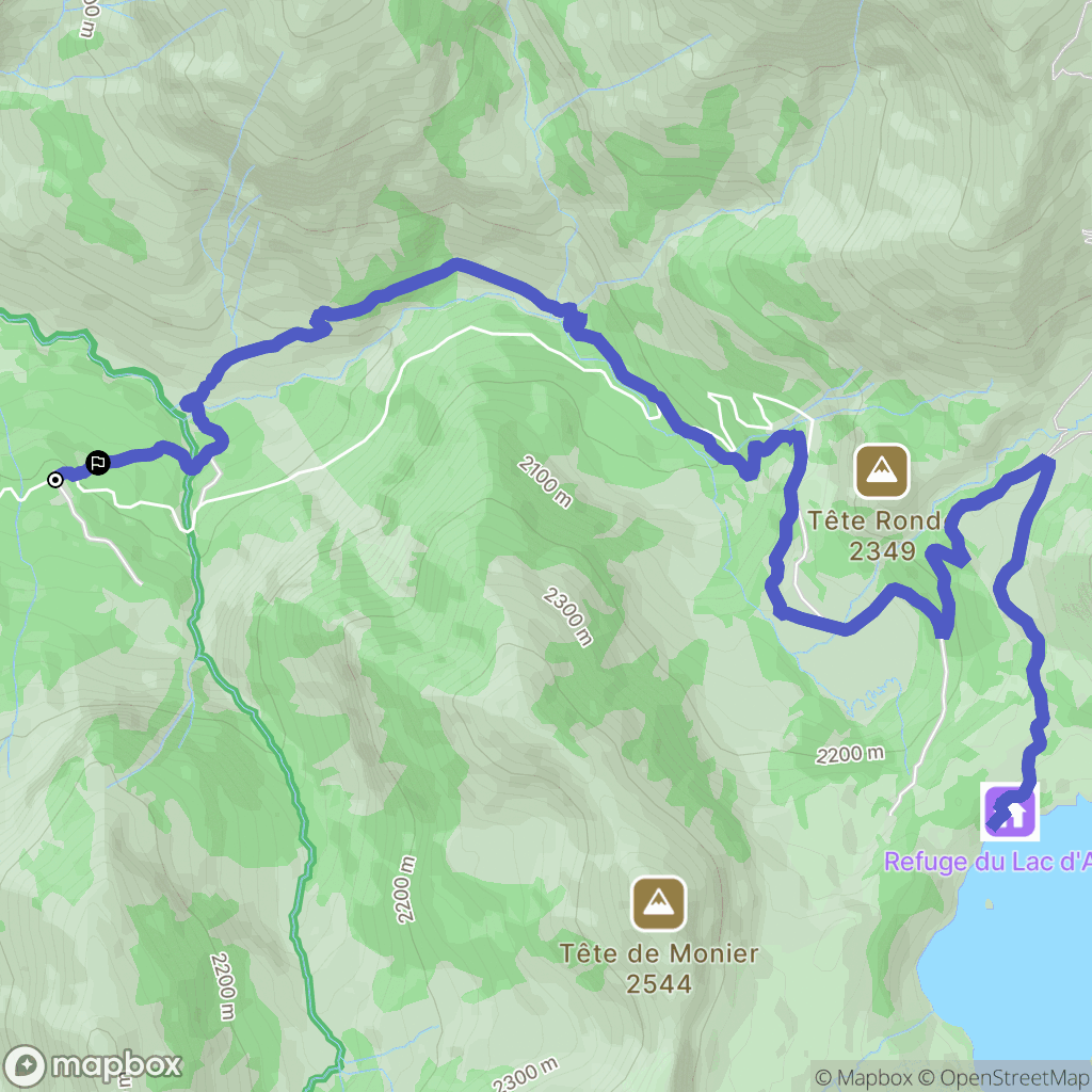 Allos : carte du parcours de randonnée - France